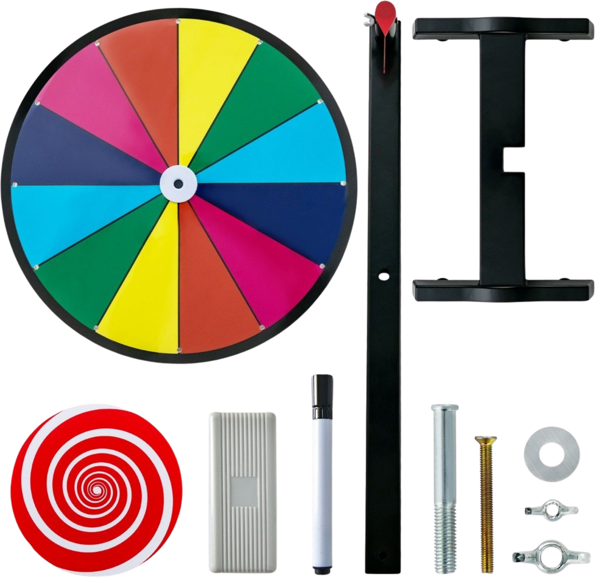 NORTHIX, 38 Cm Large Wheel Of Fortune With 12 Fields Table Spinning Wheel For Prizes Colorful