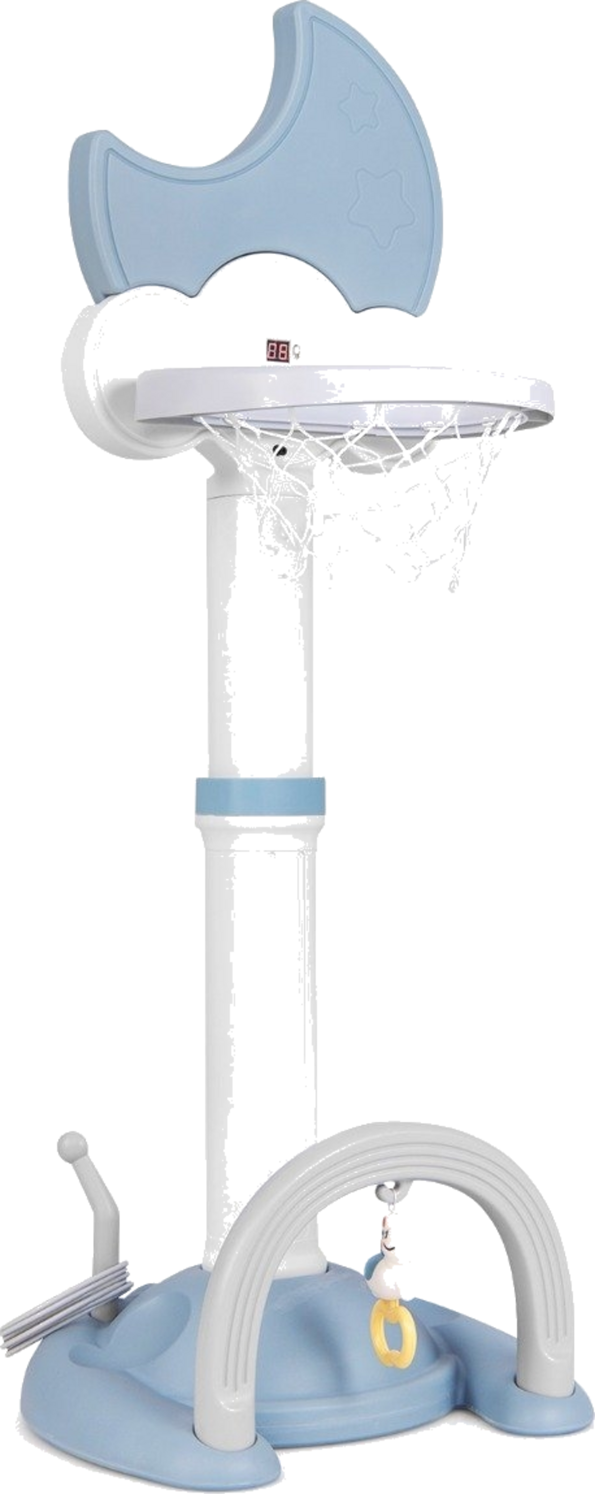 NORTHIX, 4 In 1 Children's Basketball Hoop Set With Basketball  Football  Ring Toss Basketball Stan