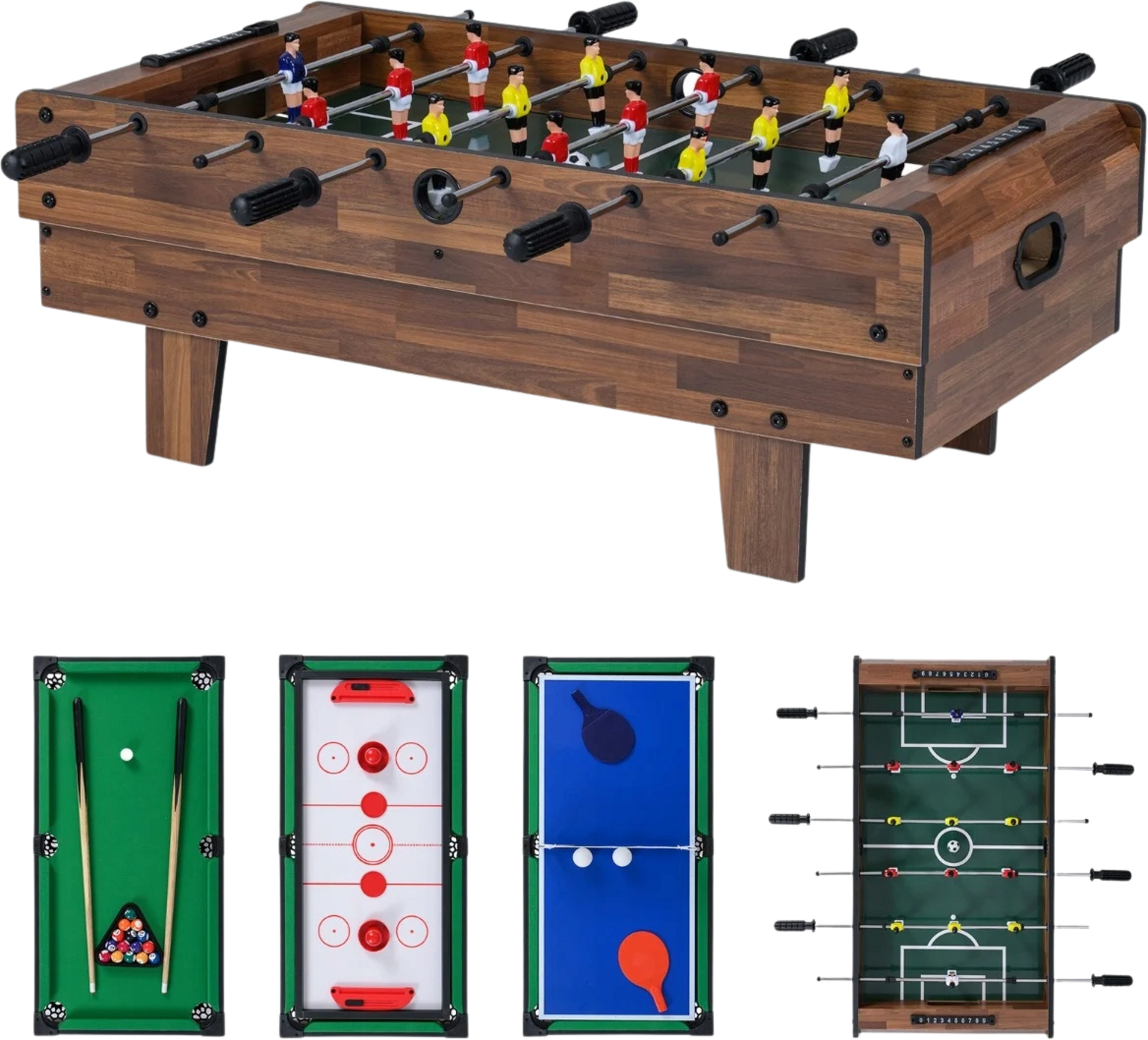 NORTHIX, 4-in-1 Game Table: Foosball, Pool, Air Hockey, Ping Pong