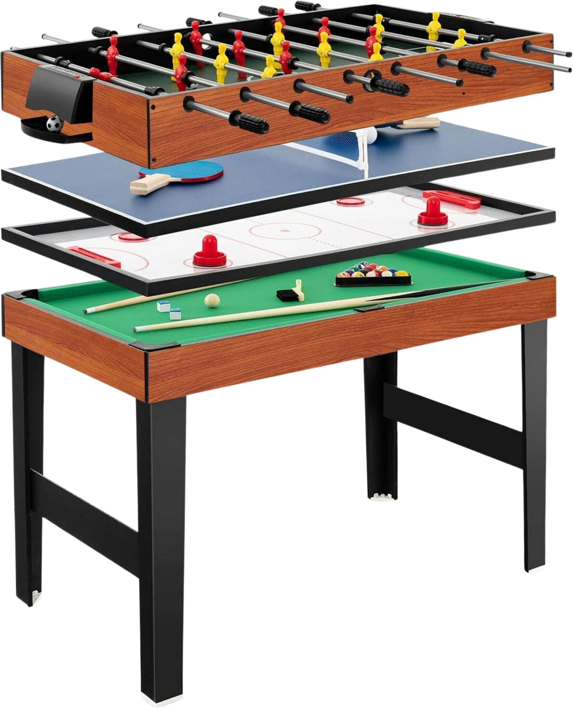 NORTHIX, 4-in-1 Multi-game Table &ndash; Foosball, Pool, Air Hockey, Ping Pong