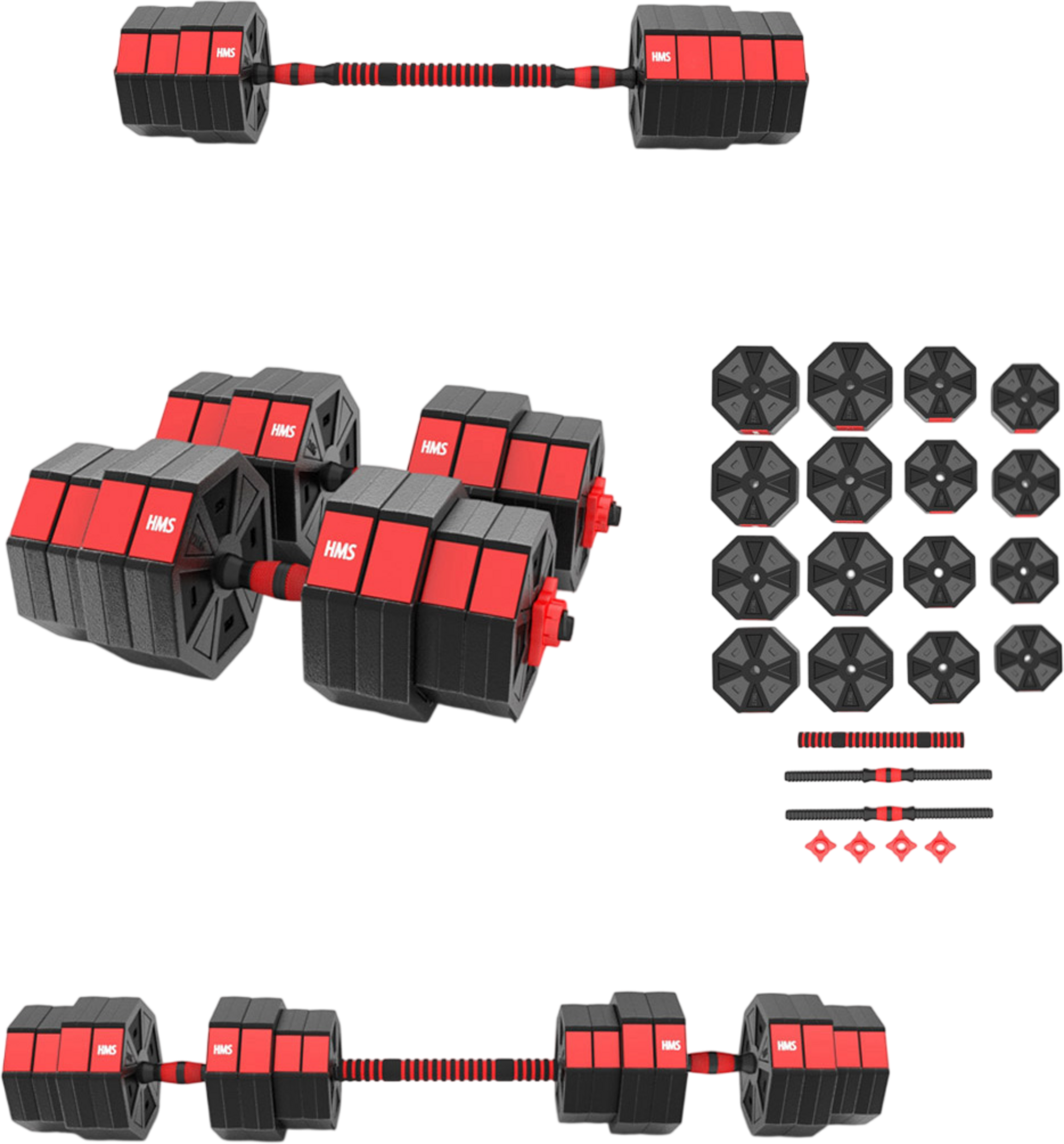 NORTHIX, 40 Kg Composite Barbell And Dumbbell Set