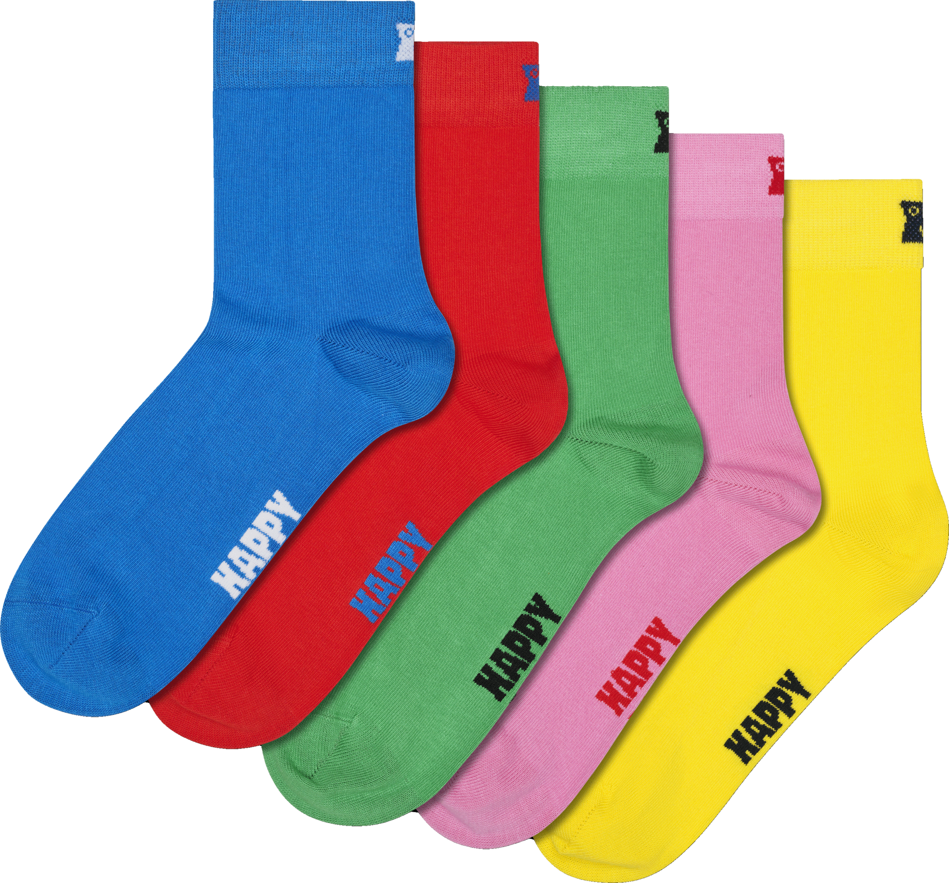 HAPPY SOCKS, 5-pack Solid Short Crew Socks