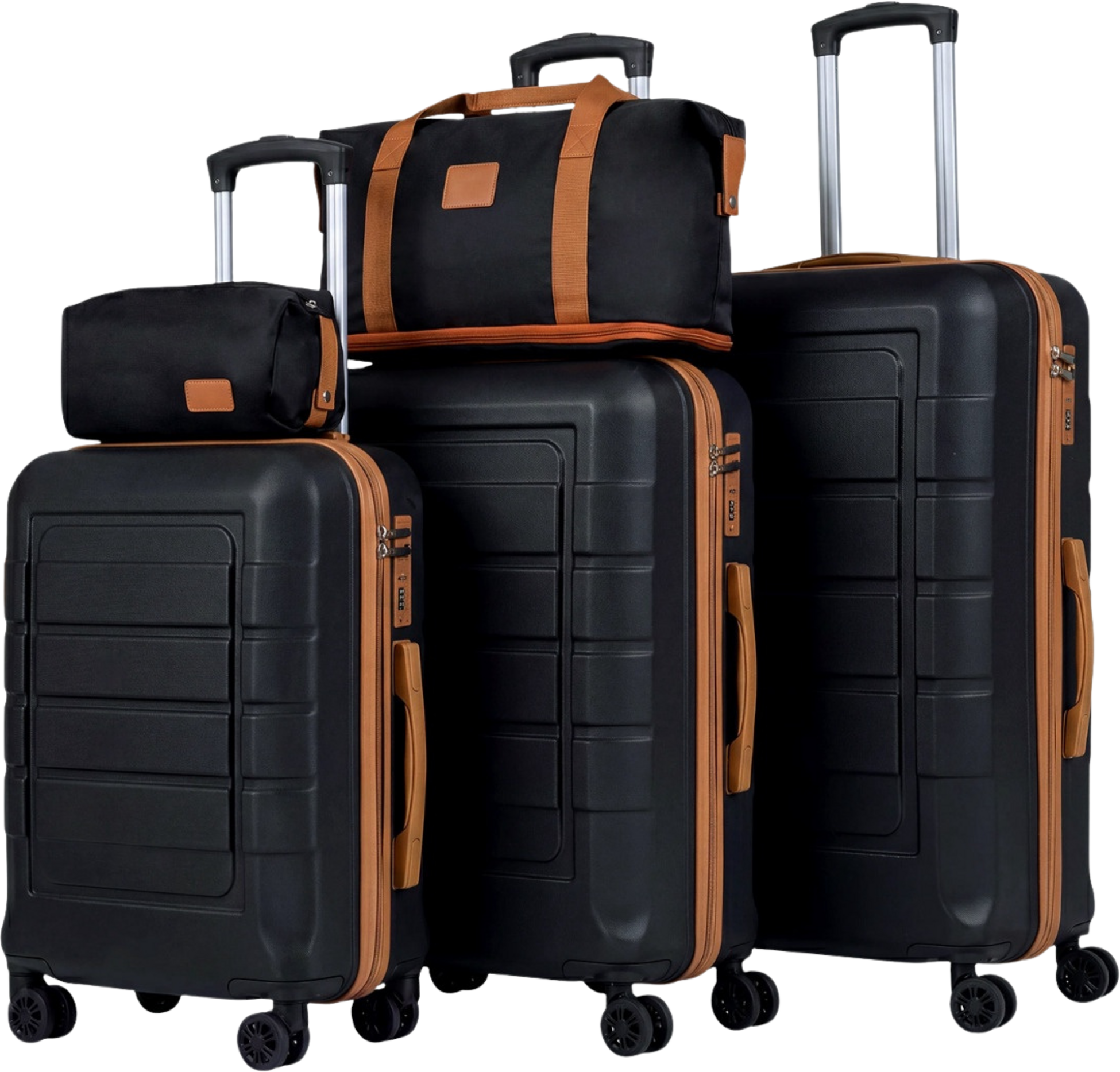 NORTHIX, 5-piece Luggage Set, Tsa Lock, Spinner Wheels, Black