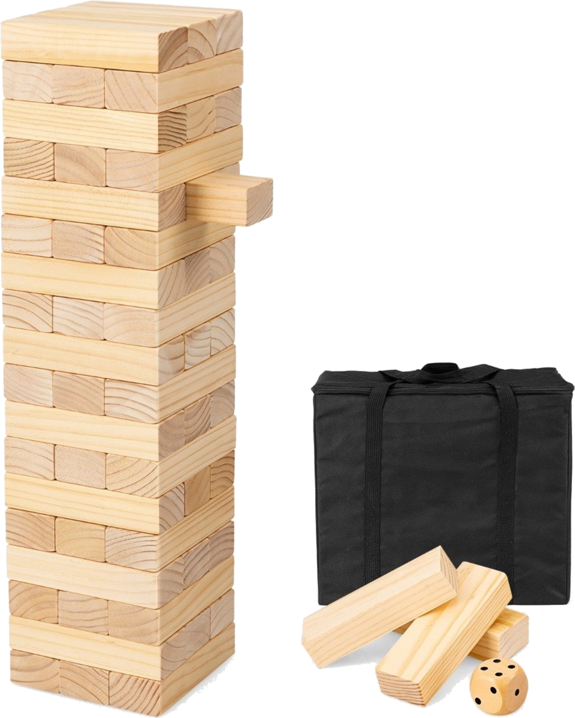 NORTHIX, 54 Blocks Made Of Pine Wood Darn Tower Game Building Blocks Game 5 X 3.3 X 15.2 Cm Natural