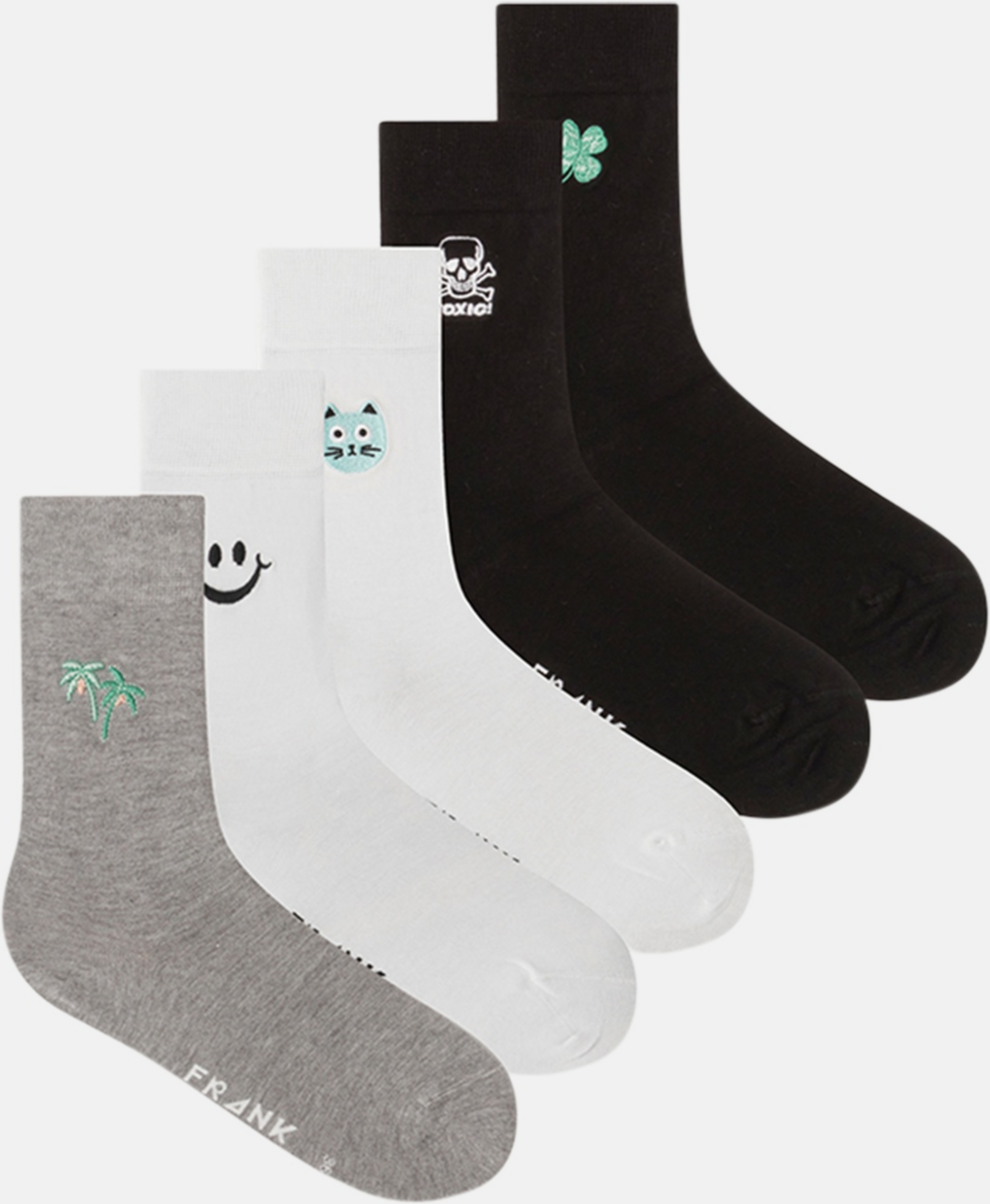 FRANK DANDY, 5p Embroidered Bamboo Sock