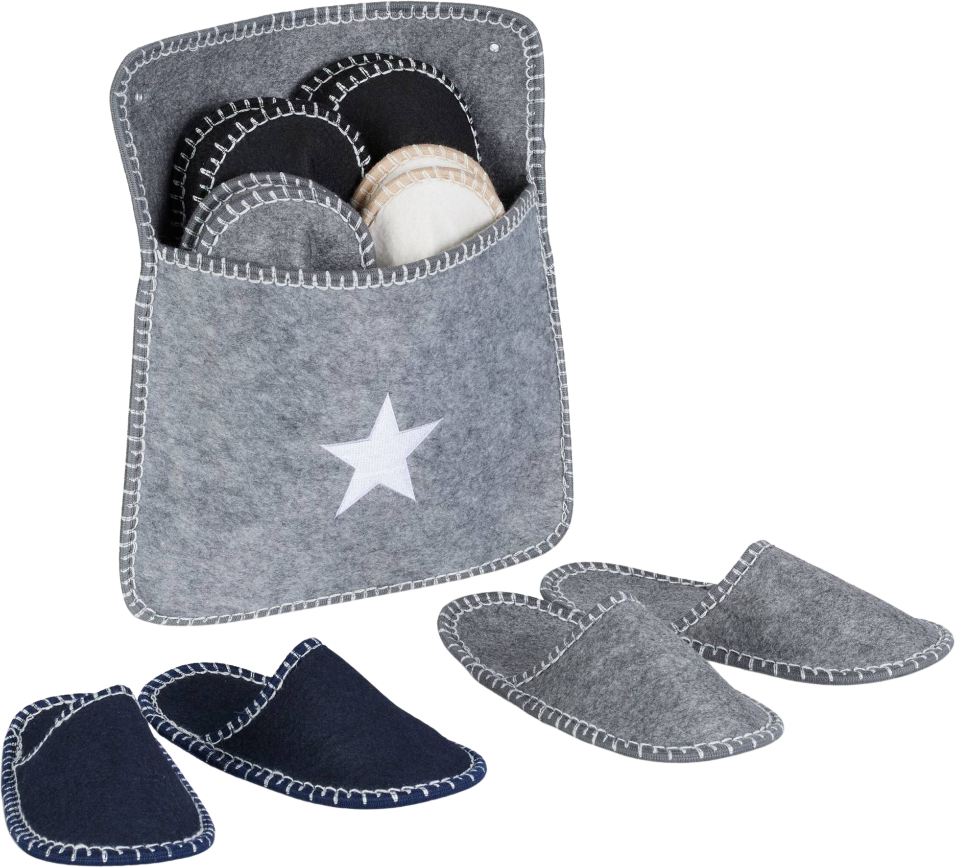 B2X, 6 Pairs Of Guest Slippers In Felt