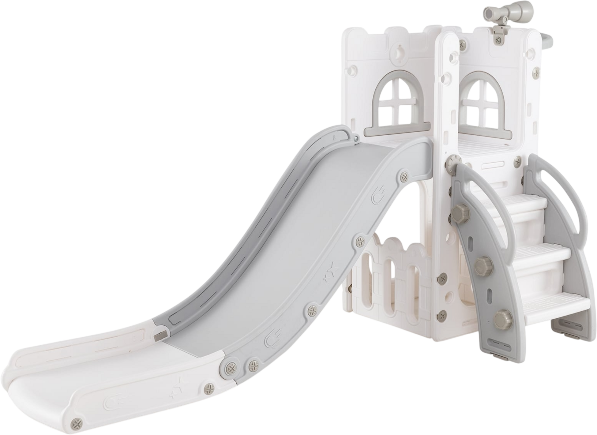 NORTHIX, 6-in-1 Toddler Slide Set With Basketball Hoop  Telescope