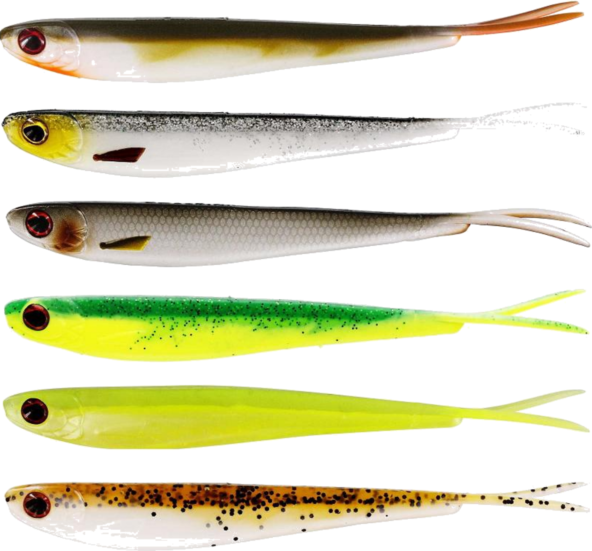 WESTIN, 6-pack Mixed Colors Twinteez V2 V-tail 14,5cm 9g