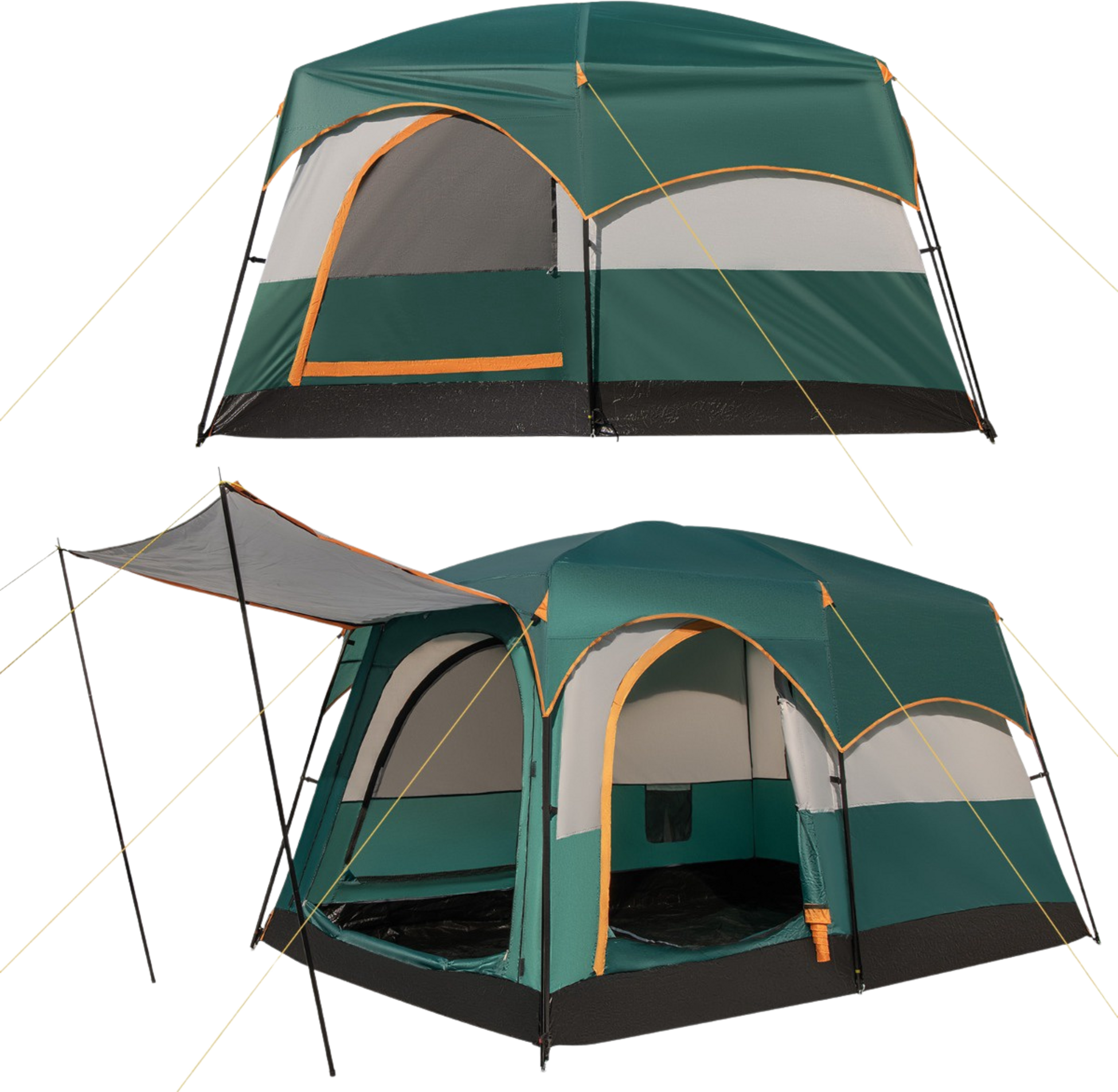 NORTHIX, 6-person Camping Tent With Divider, Rainfly And Carry Bag