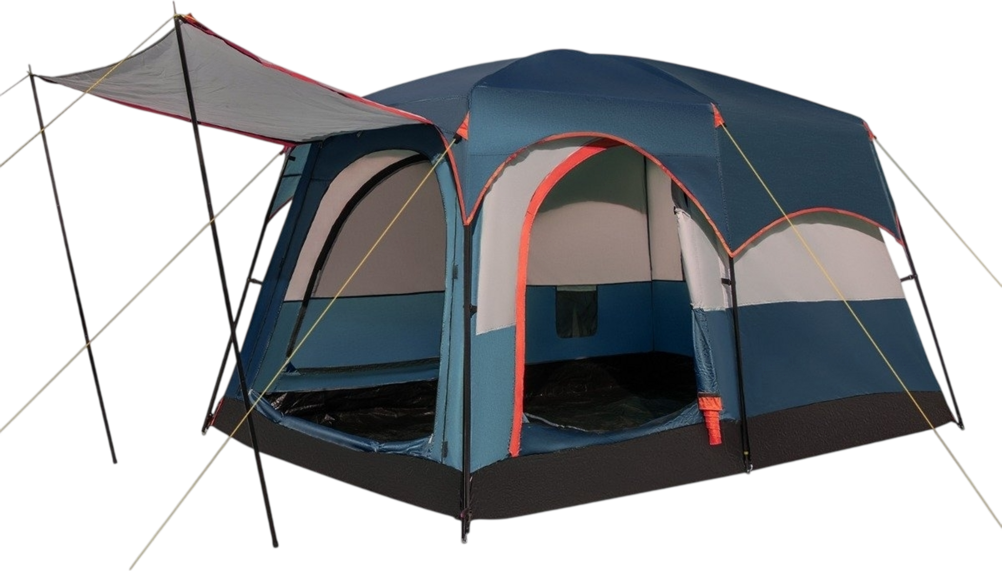 NORTHIX, 6-person Camping Tent With Divider  Rainfly, Blue