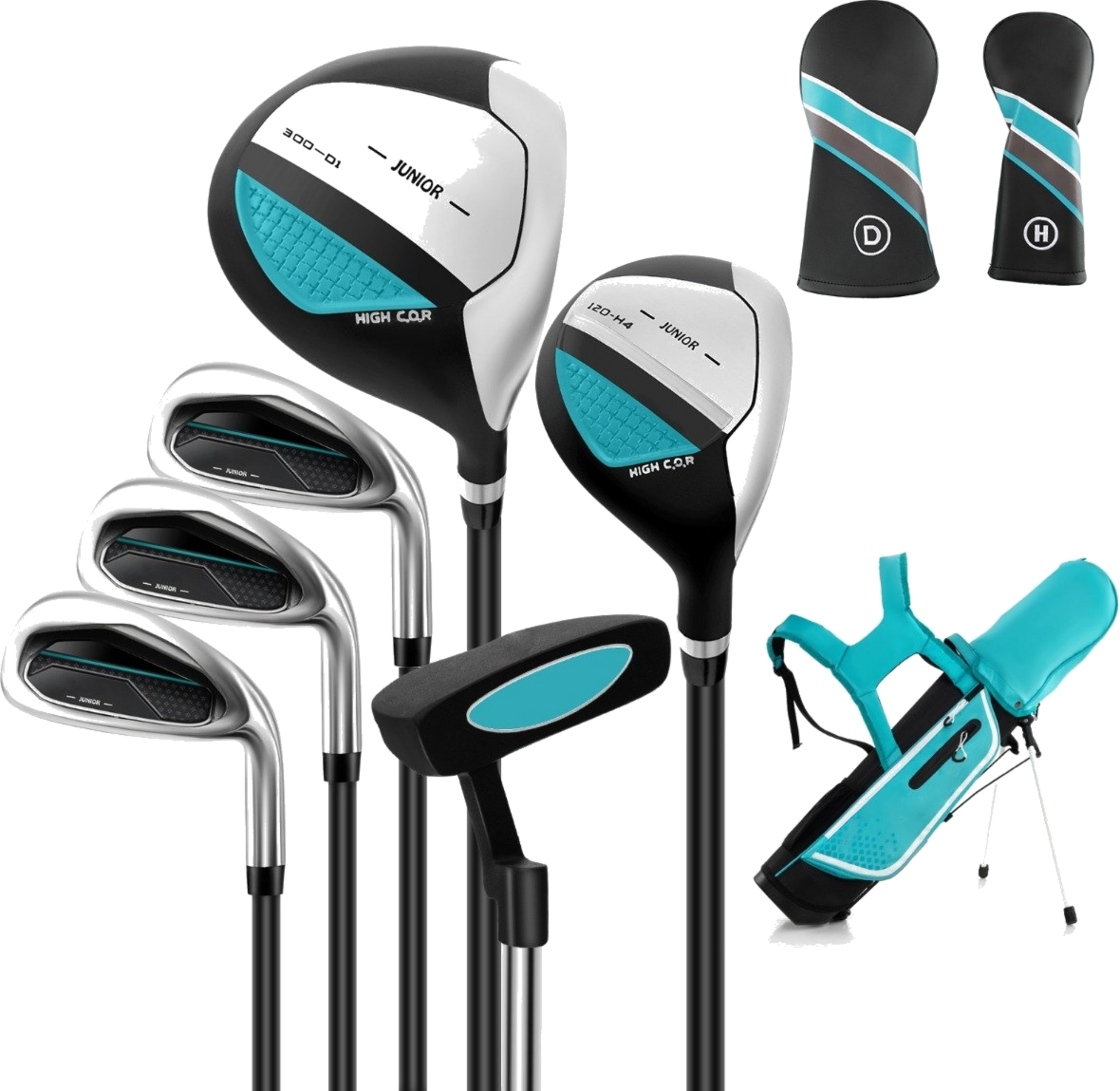NORTHIX, 6-piece Children's Golf Club Set With Golf Bag And Rain Cover For Children Aged 11-13 Years Blue