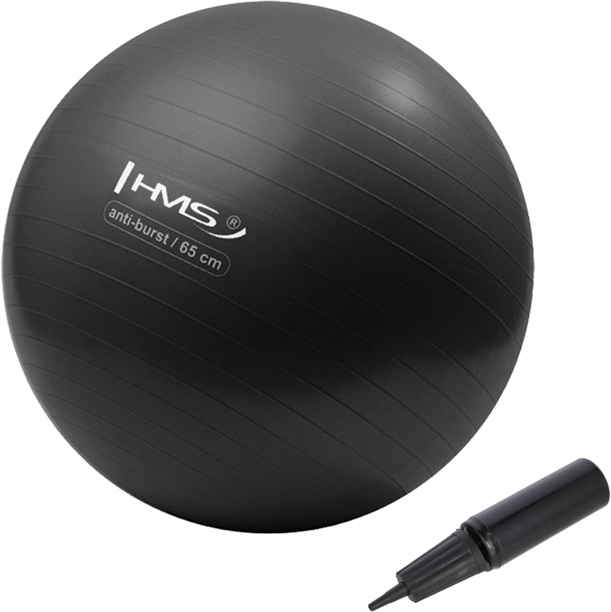 NORTHIX, 65cm Black Gym Ball &ndash; Anti-burst, Non-slip