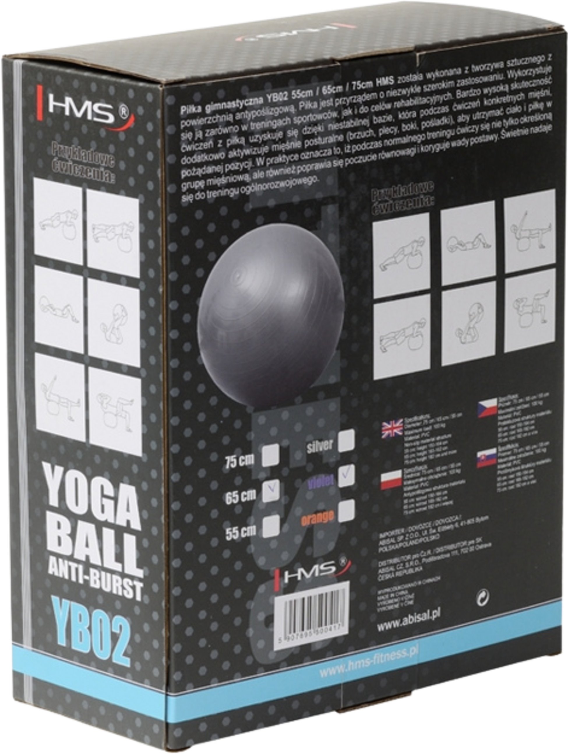 NORTHIX, 65cm Purple Gym Ball &ndash; Anti-burst, Non-slip