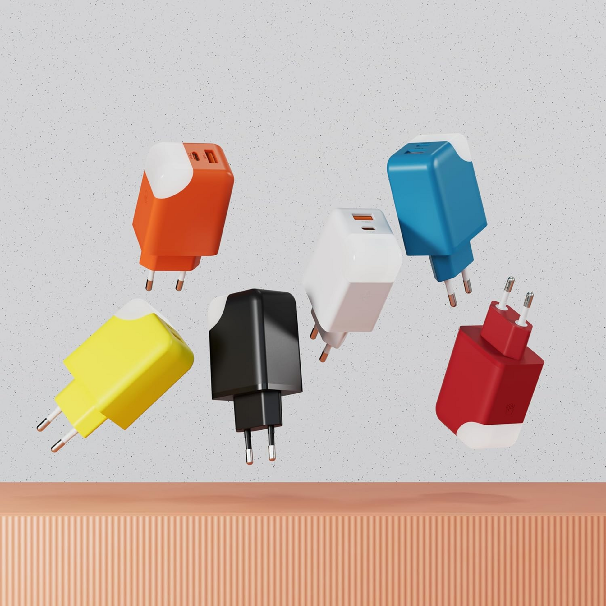 XOOPAR, 65w N&auml;tadapter F&ouml;r Snabbladdning Med Dubbla Portar - Ice-gan Svart