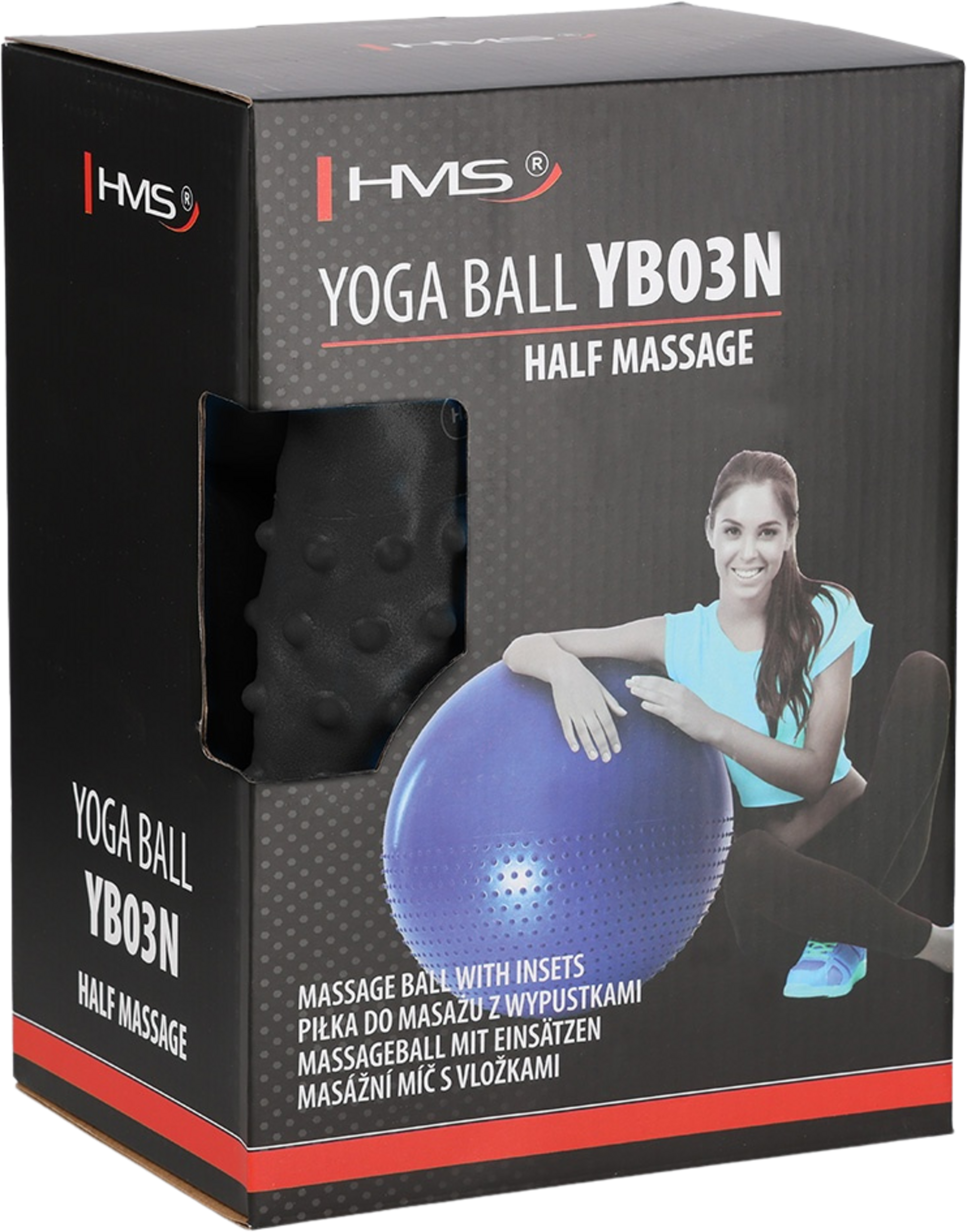 NORTHIX, 75cm Black Gym Ball &ndash; Anti-burst, Non-slip