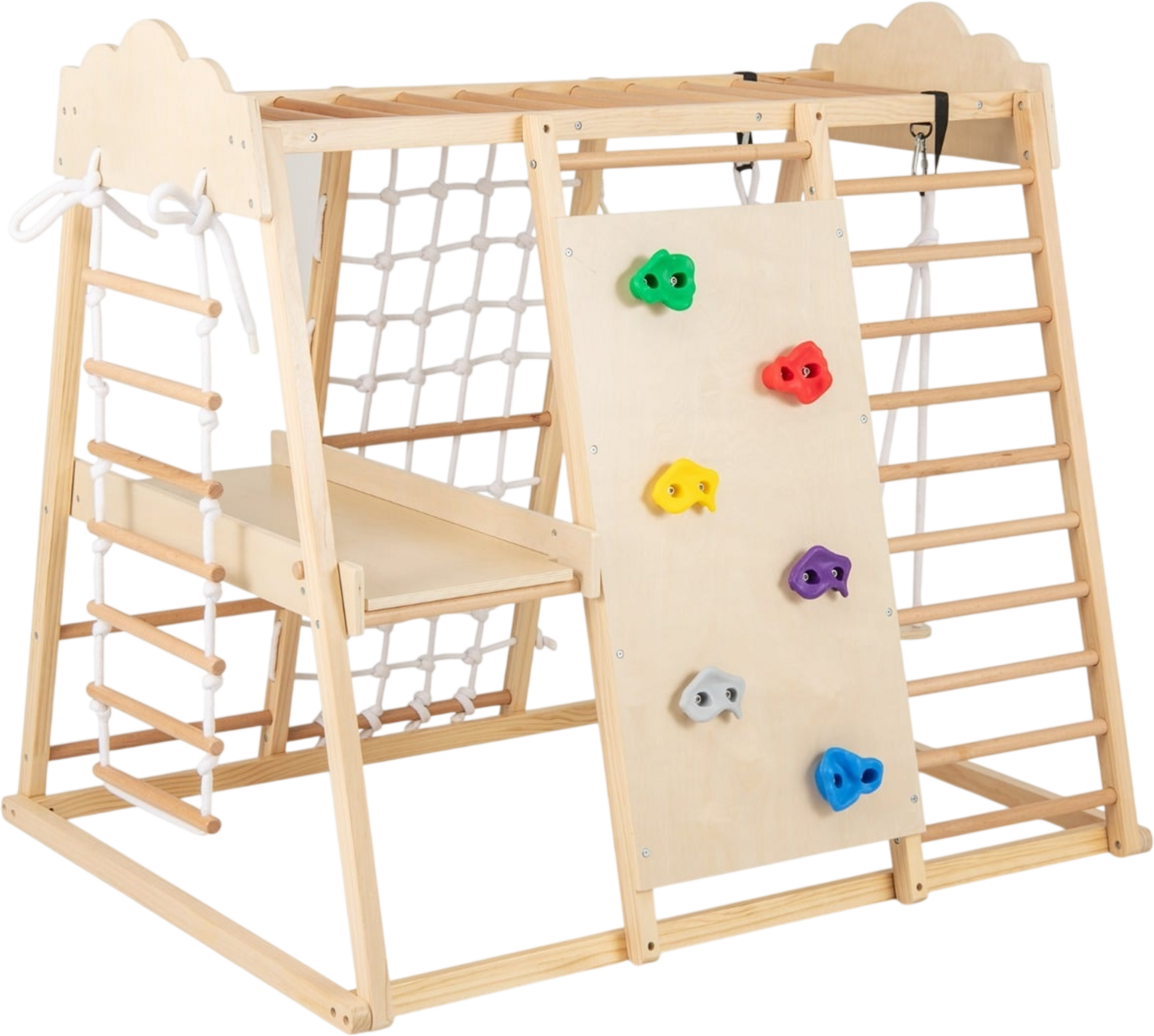 NORTHIX, 8-in-1 Indoor Jungle Gym Set With Slide  Swing