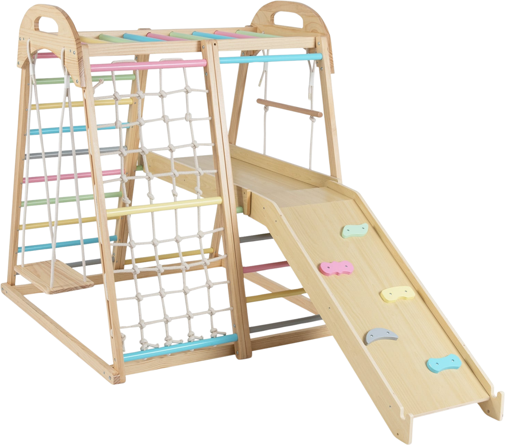 NORTHIX, 8-in-1 Wooden Montessori Climbing Set For Kids