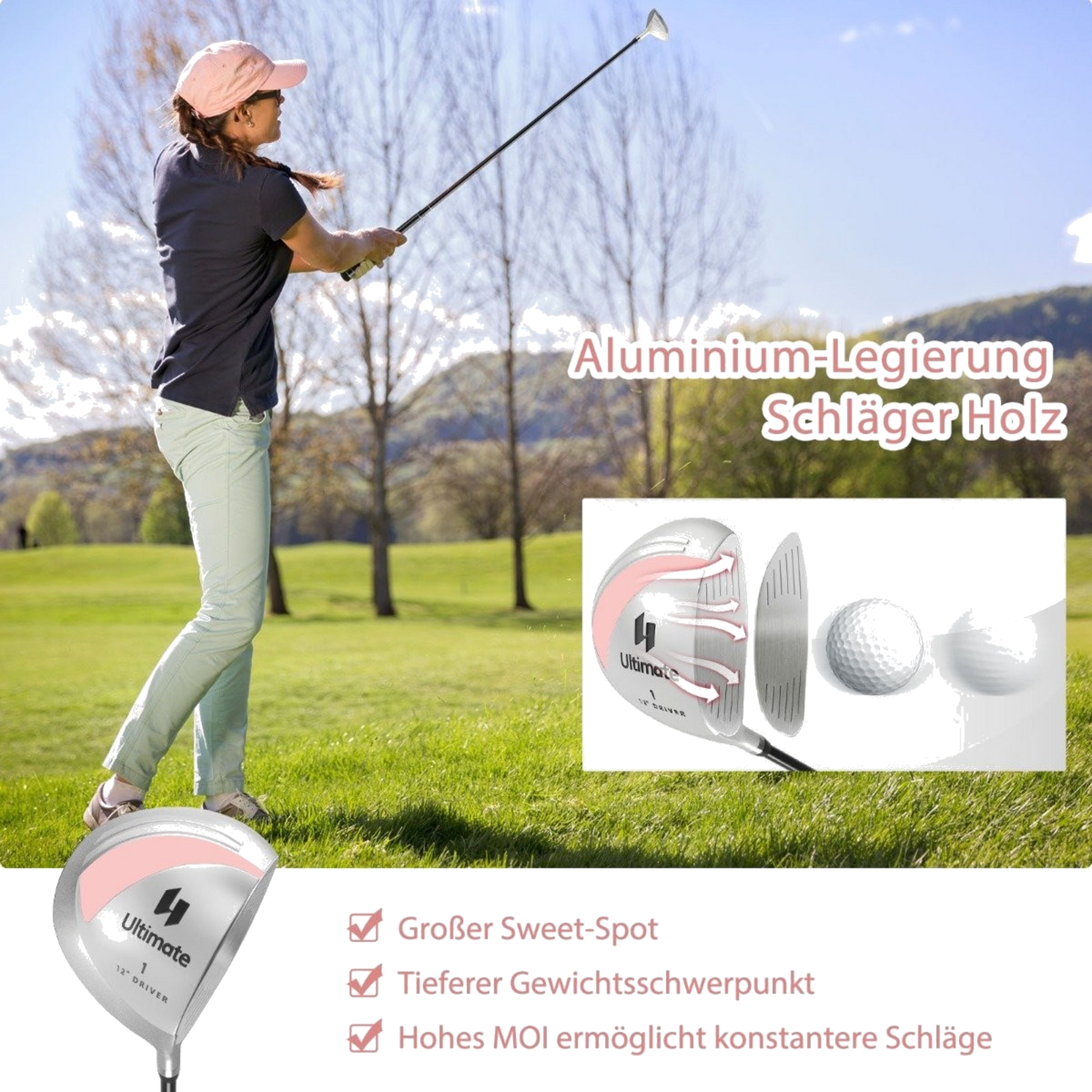 NORTHIX, 9-piece Complete Golf Club Set For Right-handed Women With Head Covers