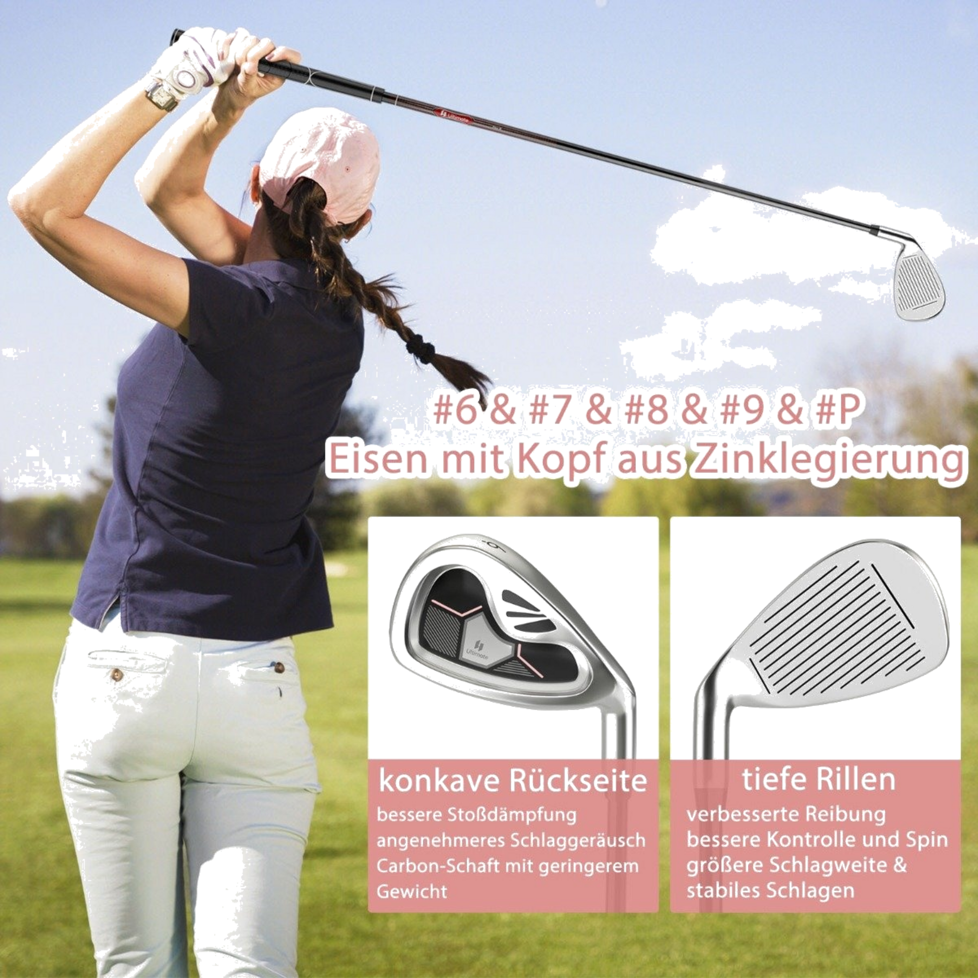 NORTHIX, 9-piece Complete Golf Club Set For Right-handed Women With Head Covers