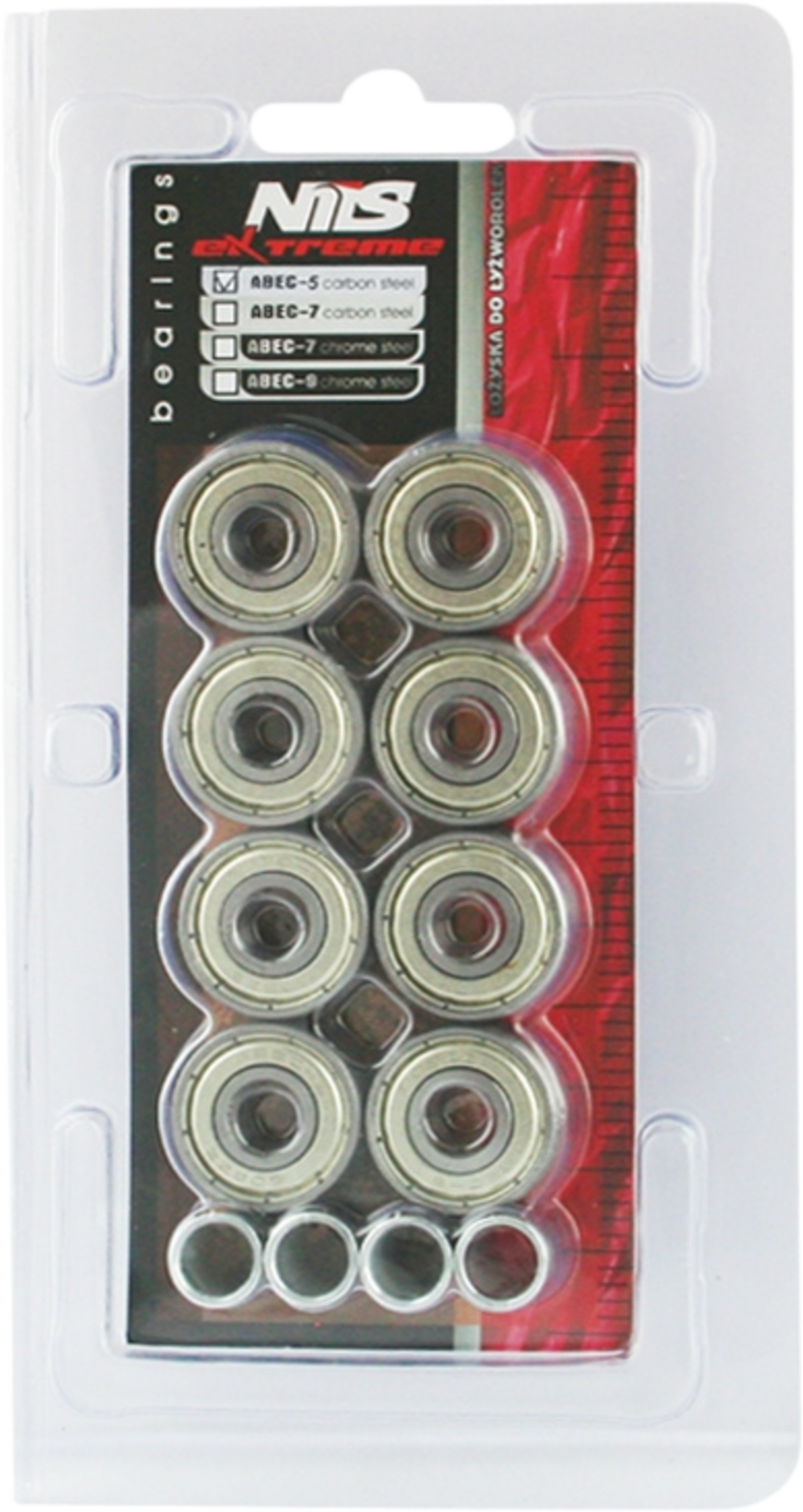 NORTHIX, Abec-5 Carbon Bearings, 8-pack