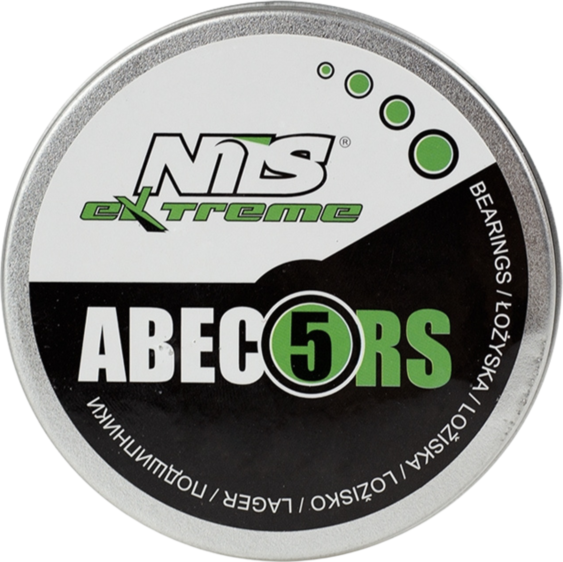NORTHIX, Abec-5 Rs Green Carbon Bearings, 8-pack, Metal Case