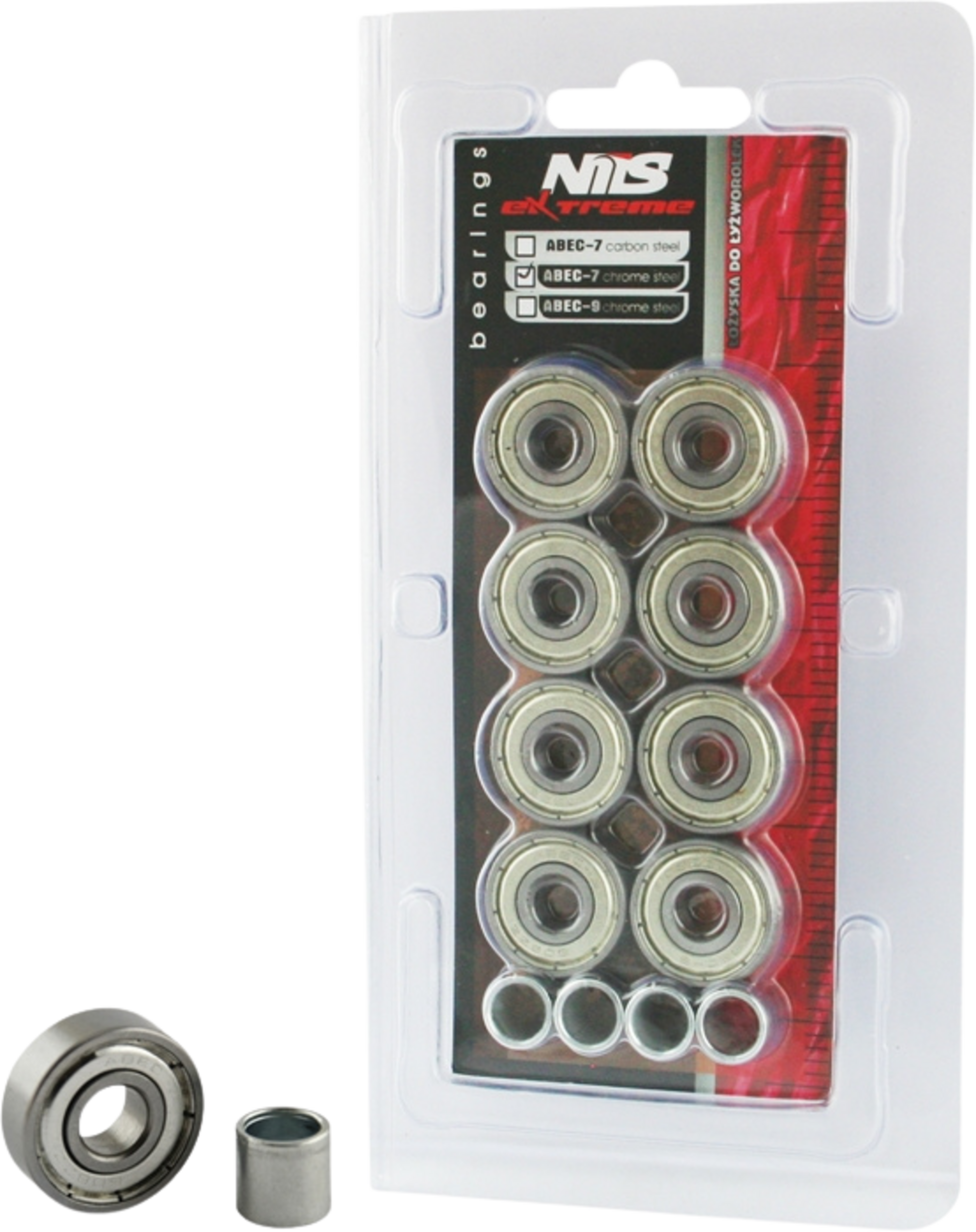 NORTHIX, Abec-7 Chrome Bearings, Set Of 8
