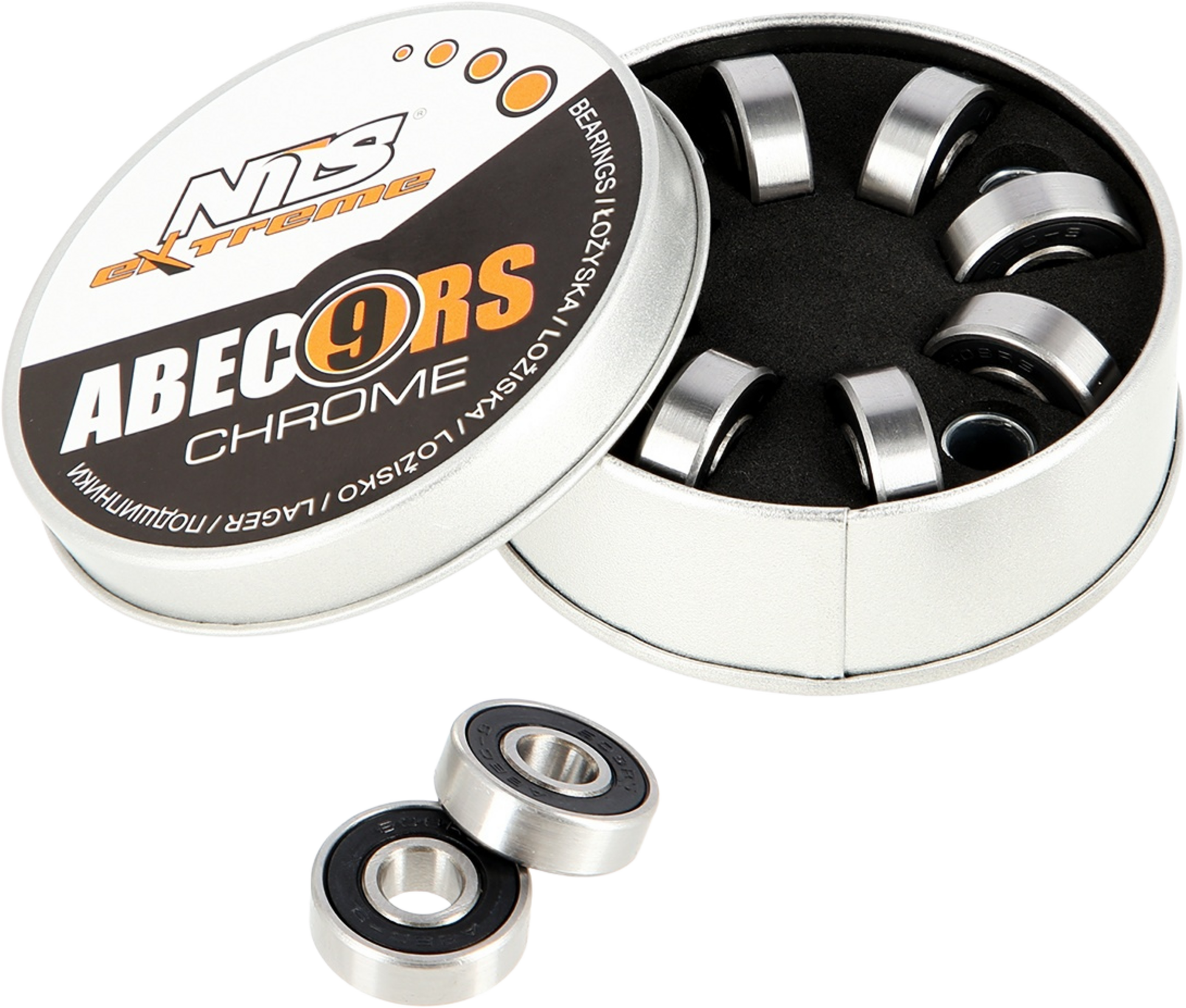 NORTHIX, Abec-9 Chrome Skate Bearings, 8 Pack