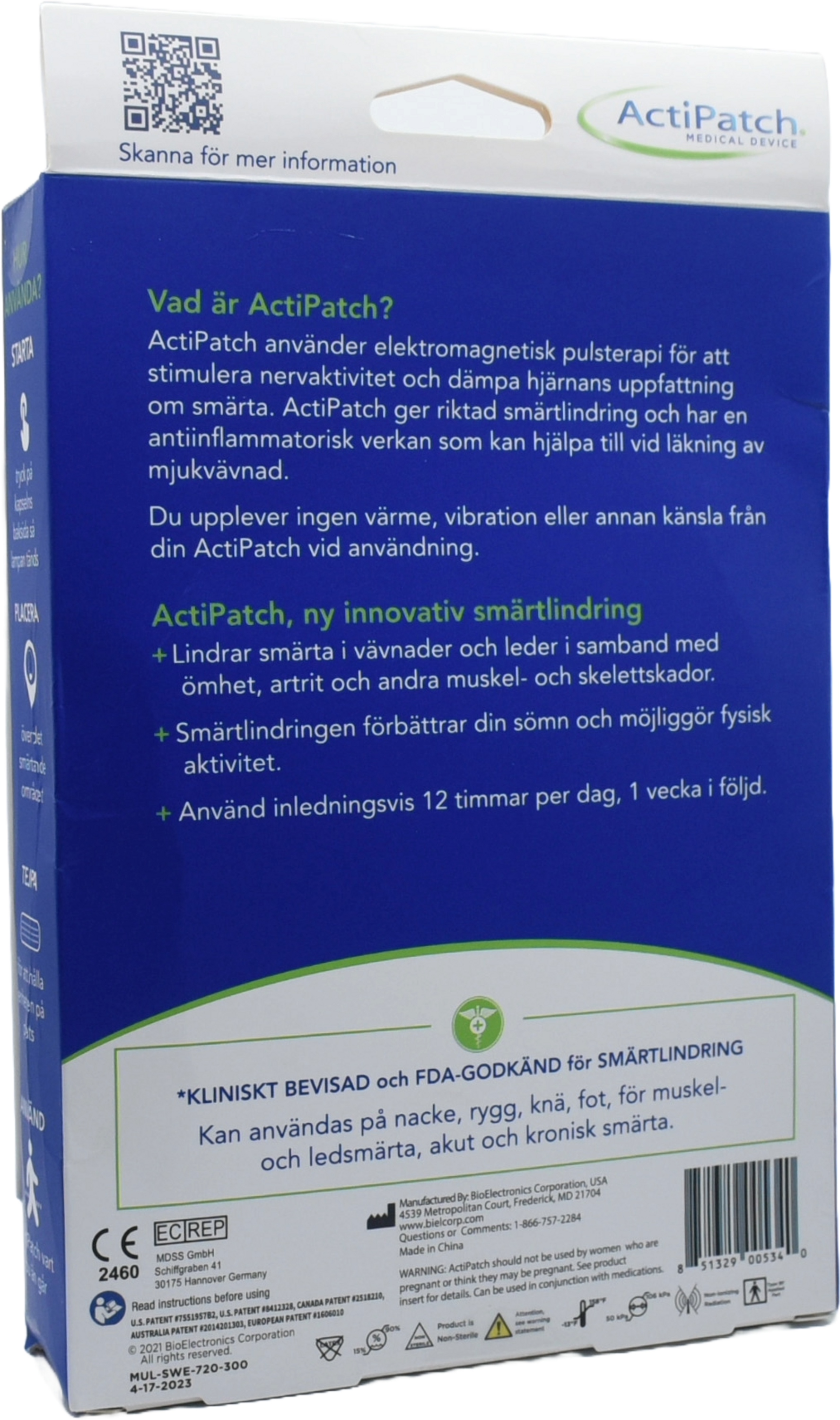 ACTIPATCH, Actipatch Muskel- Och Ledsm&auml;rta