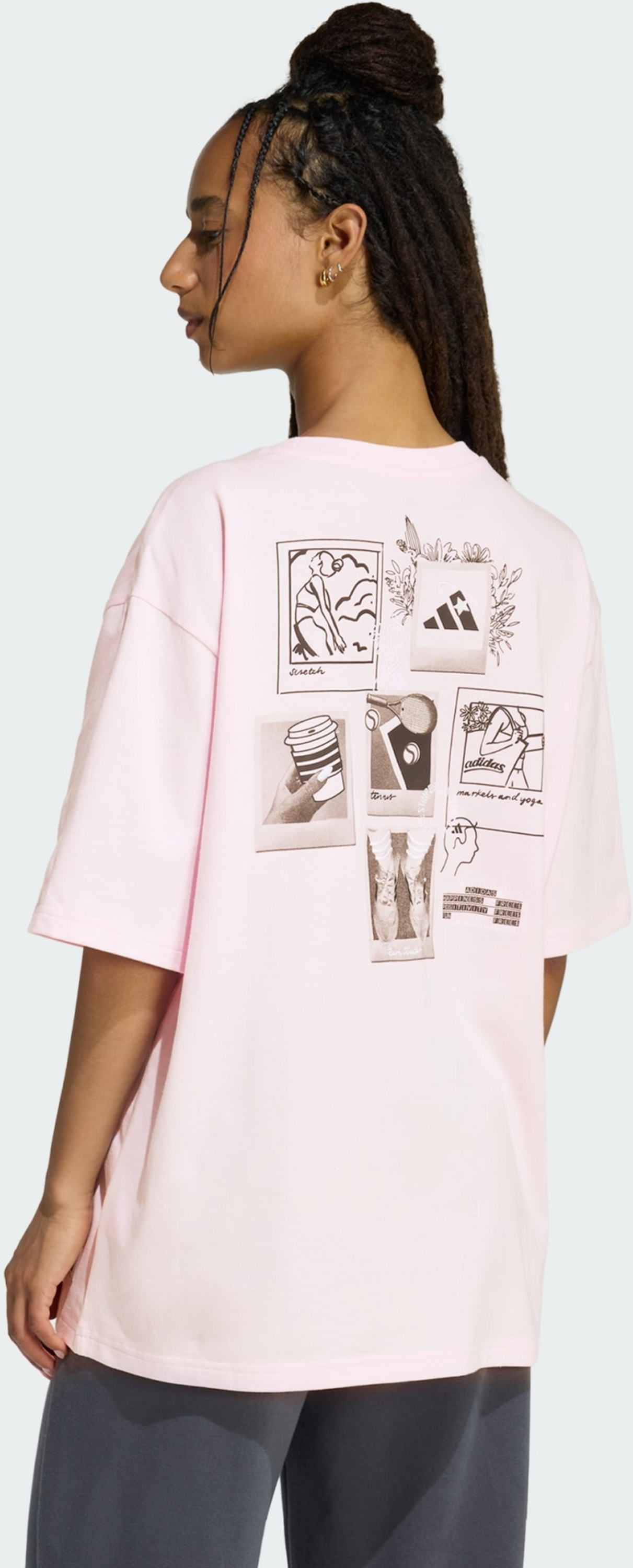 ADIDAS, Adidas Överdimensionerad T-shirt Med Minibroderad Grafik