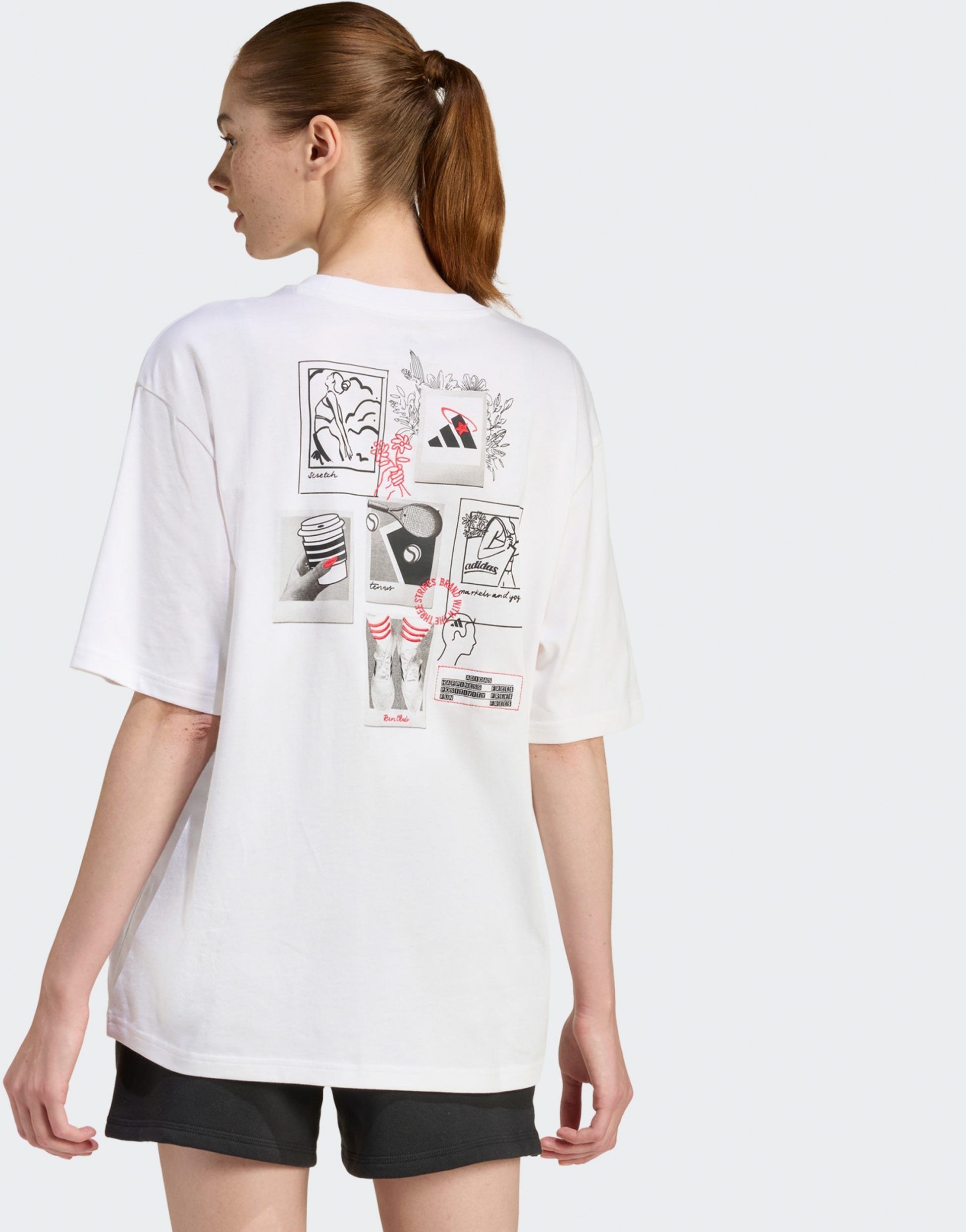 ADIDAS, Adidas Överdimensionerad T-shirt Med Minibroderad Grafik