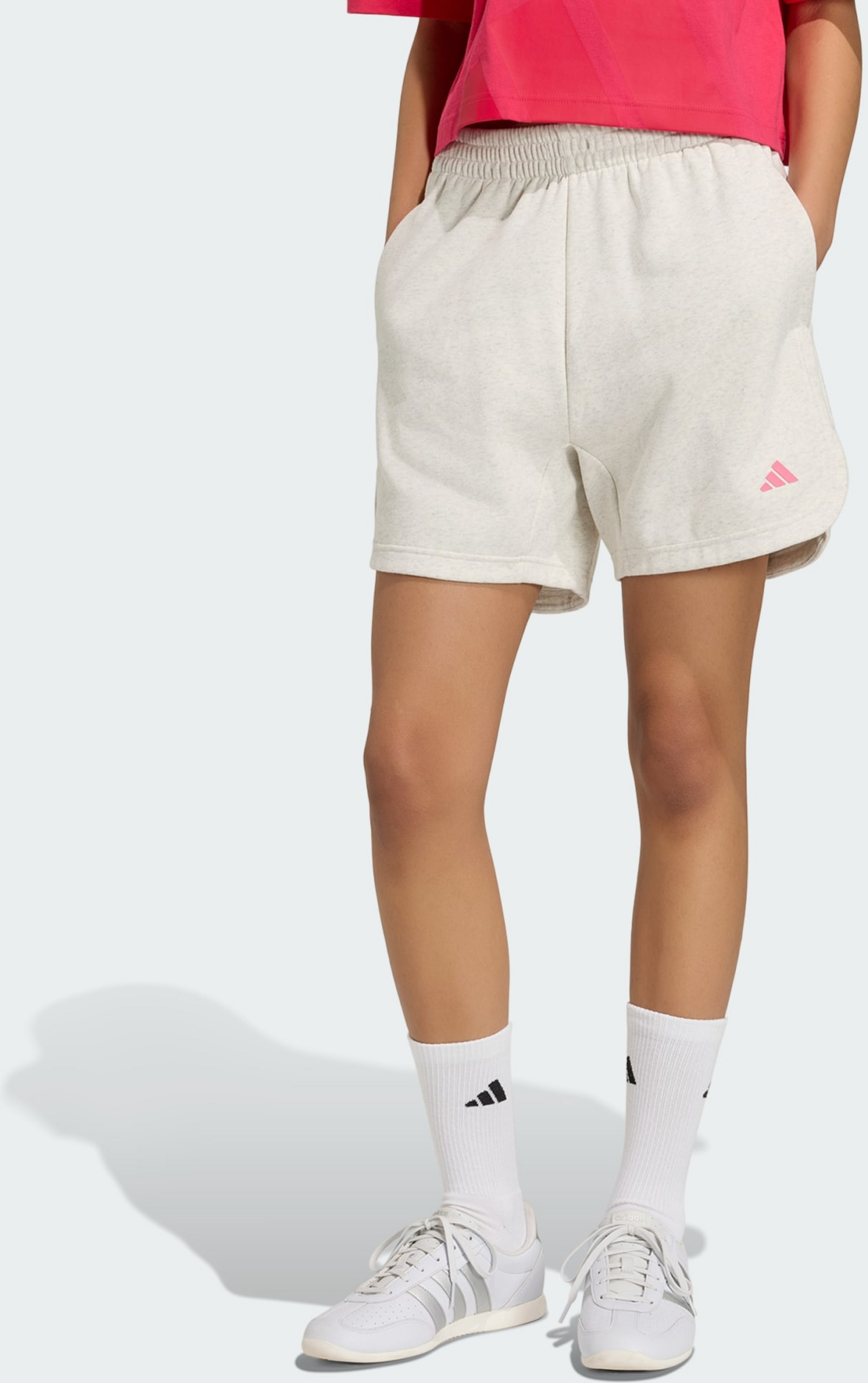 ADIDAS, Adidas 3 Stripes Studio Fleece Loose Shorts