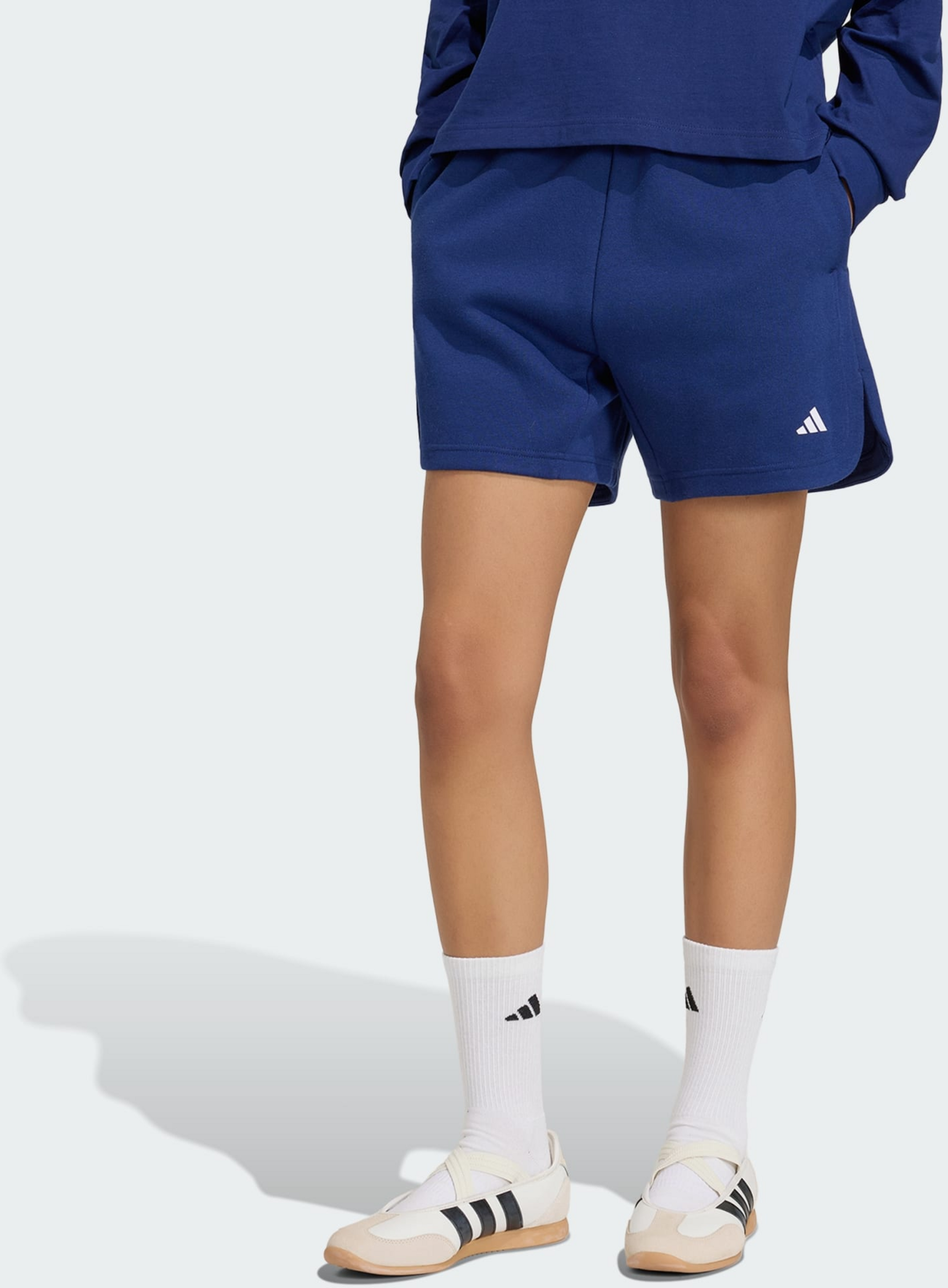 ADIDAS, Adidas 3 Stripes Studio Fleece Loose Shorts