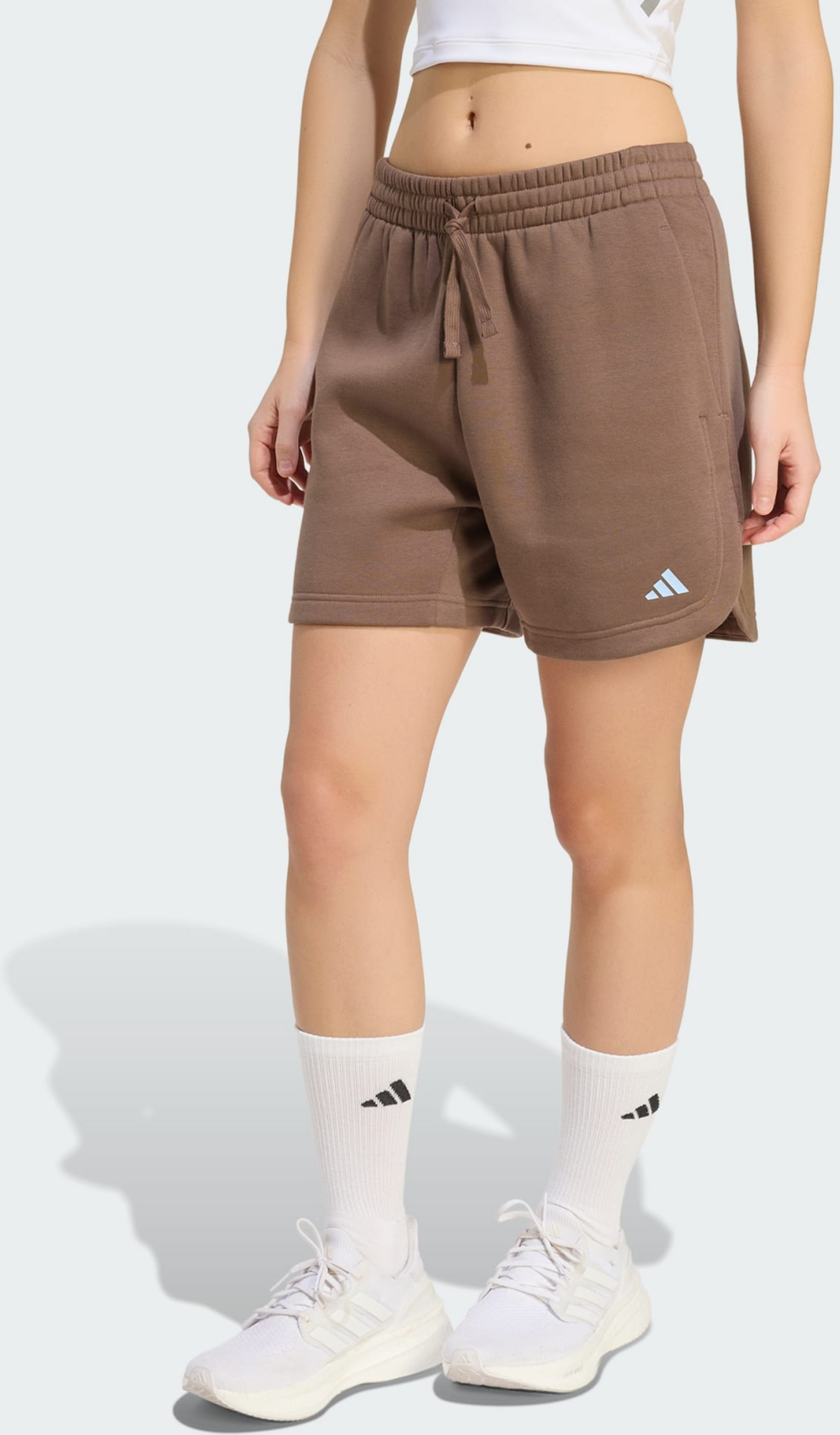 ADIDAS, Adidas 3 Stripes Studio Fleece Loose Shorts