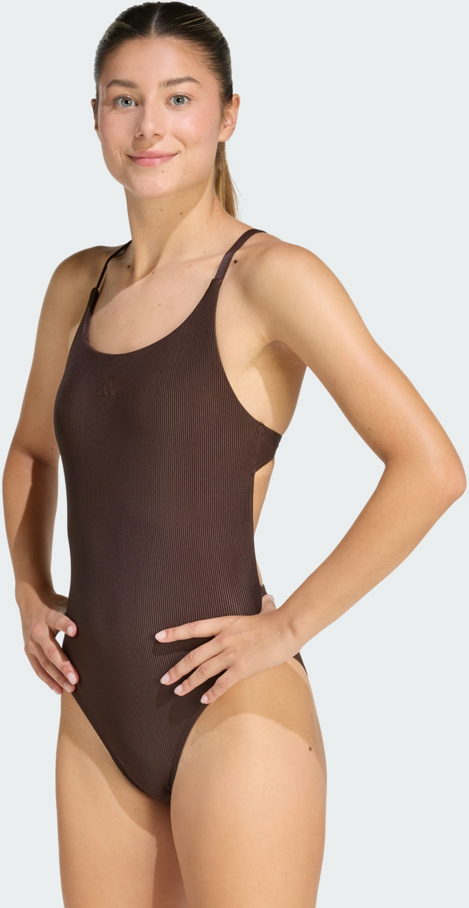 ADIDAS, Adidas 3-stripes High Neck 2-way Straps Peachsoft Baddräkt