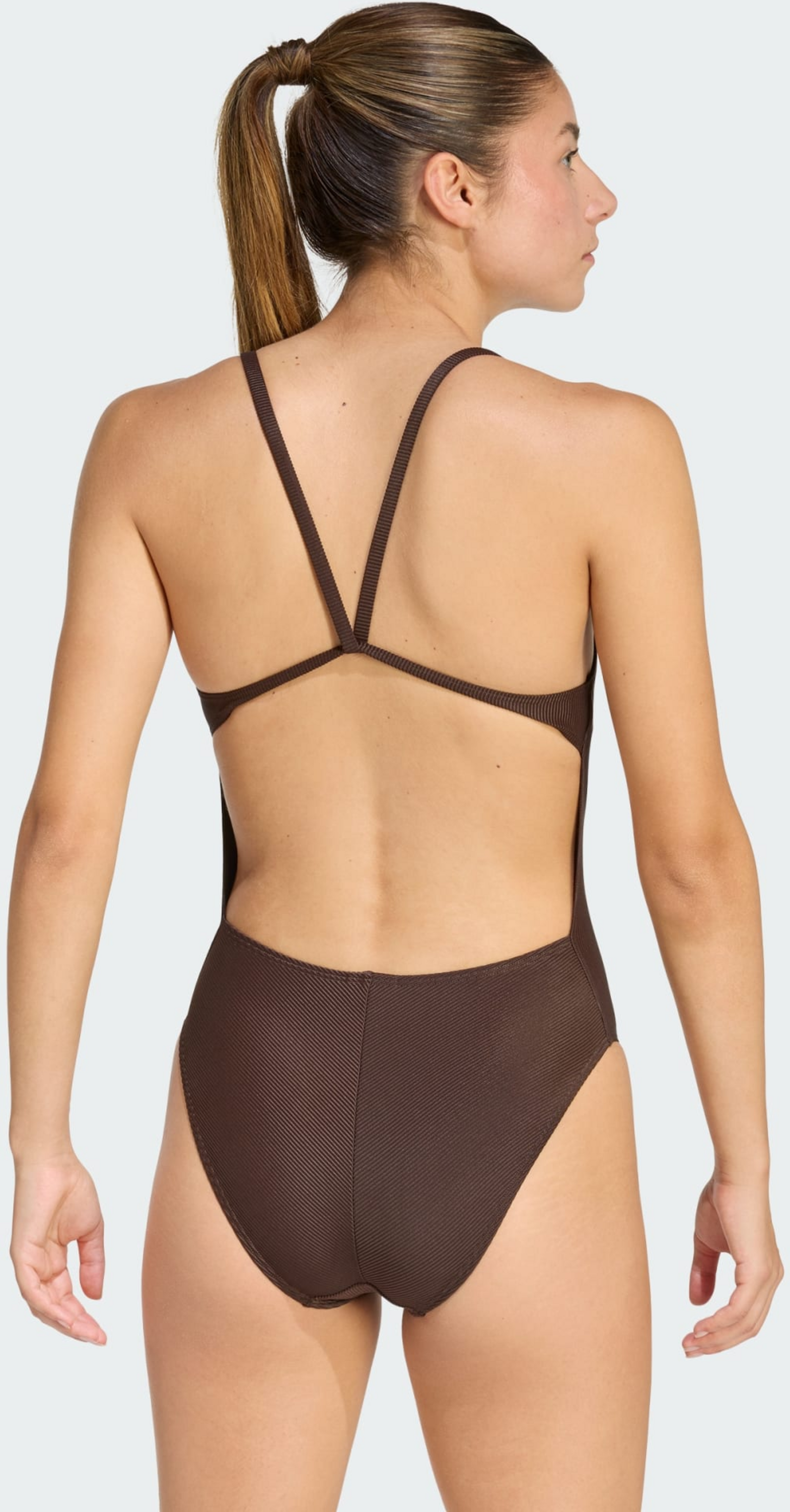 ADIDAS, Adidas 3-stripes High Neck 2-way Straps Peachsoft Baddräkt