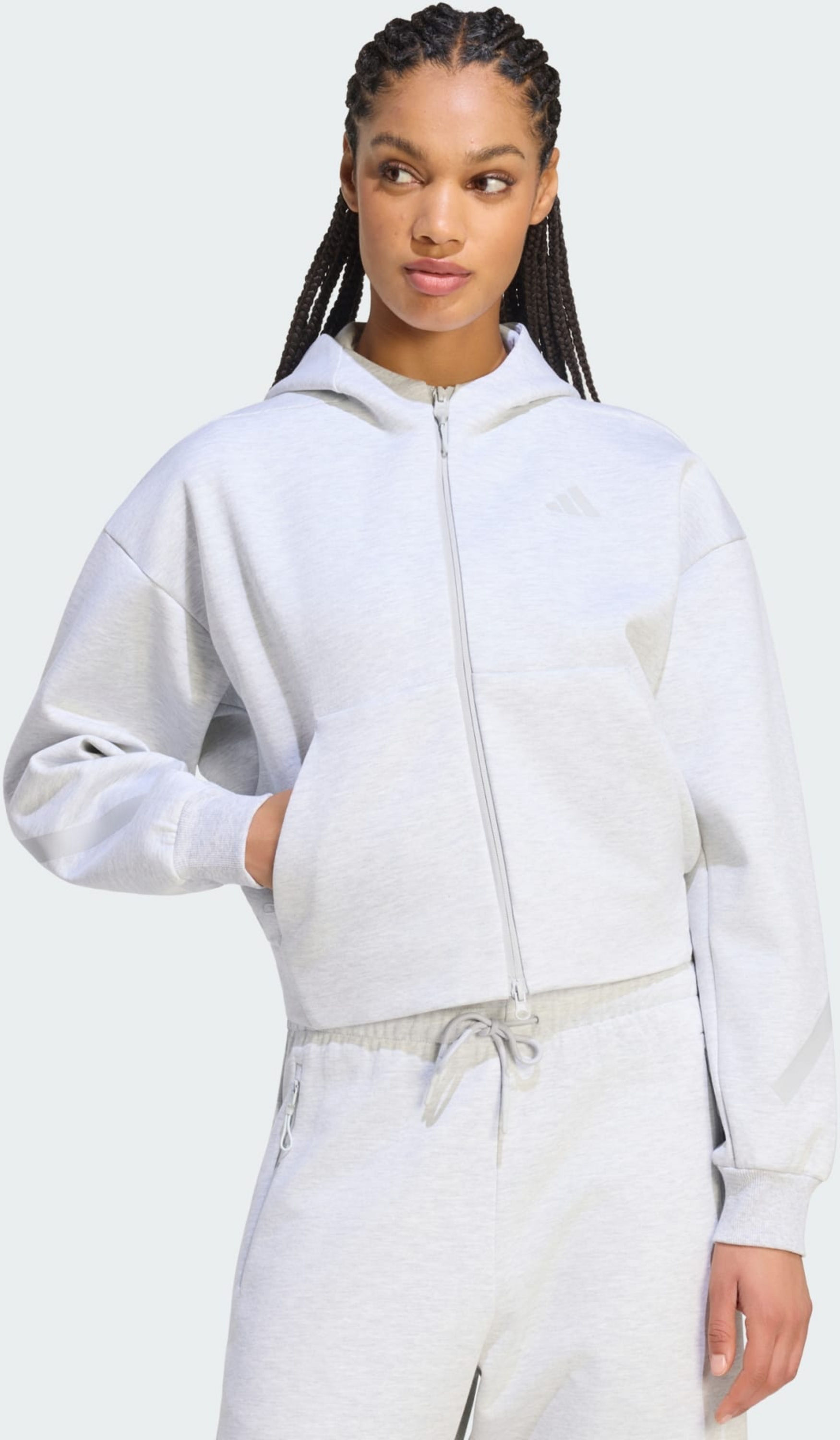 ADIDAS, Adidas Adidas Z.n.e. Cropped Full Zip Sweatshirt