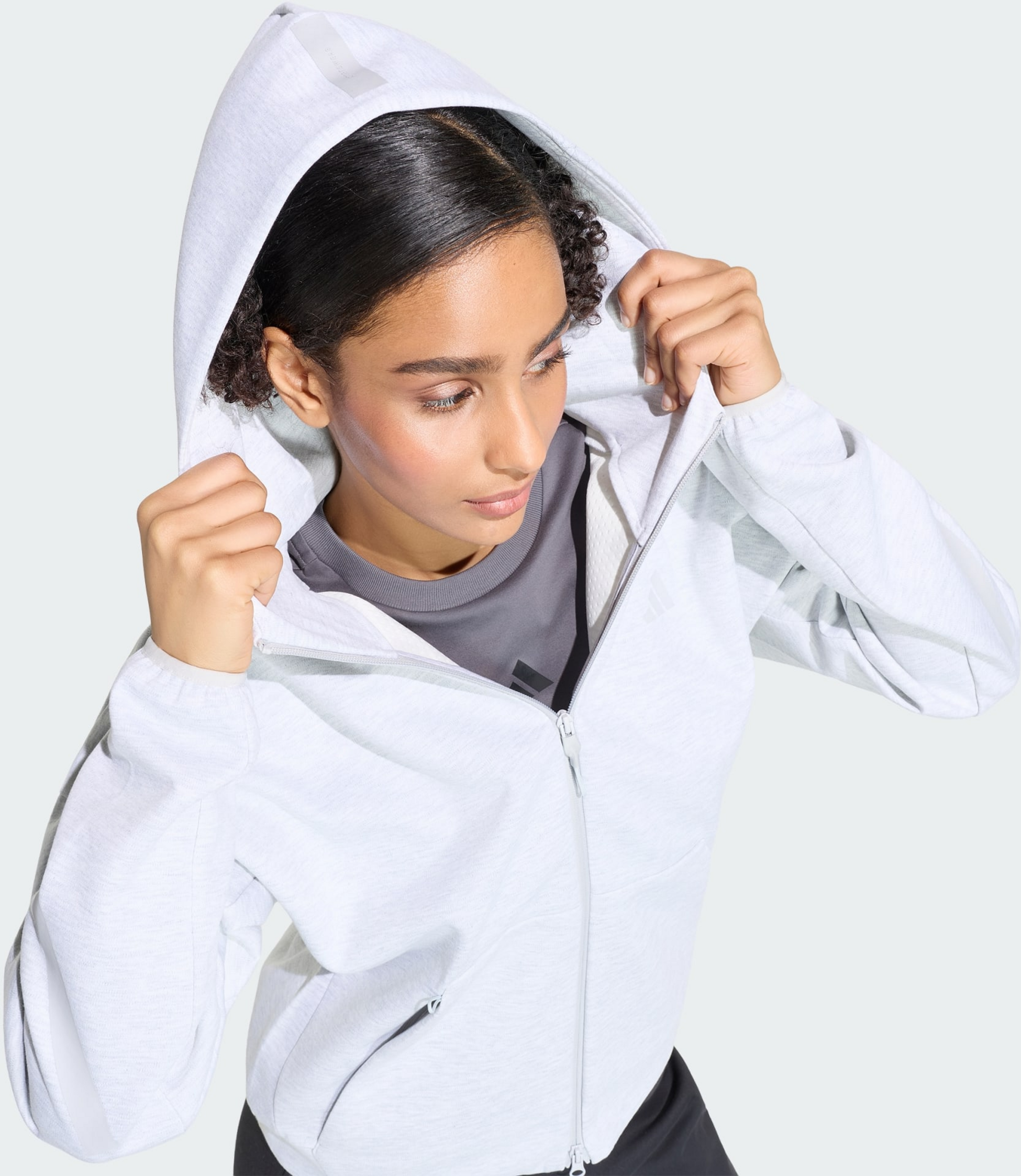 ADIDAS, Adidas Adidas Z.n.e. Hoodie Med Hel Dragkedja