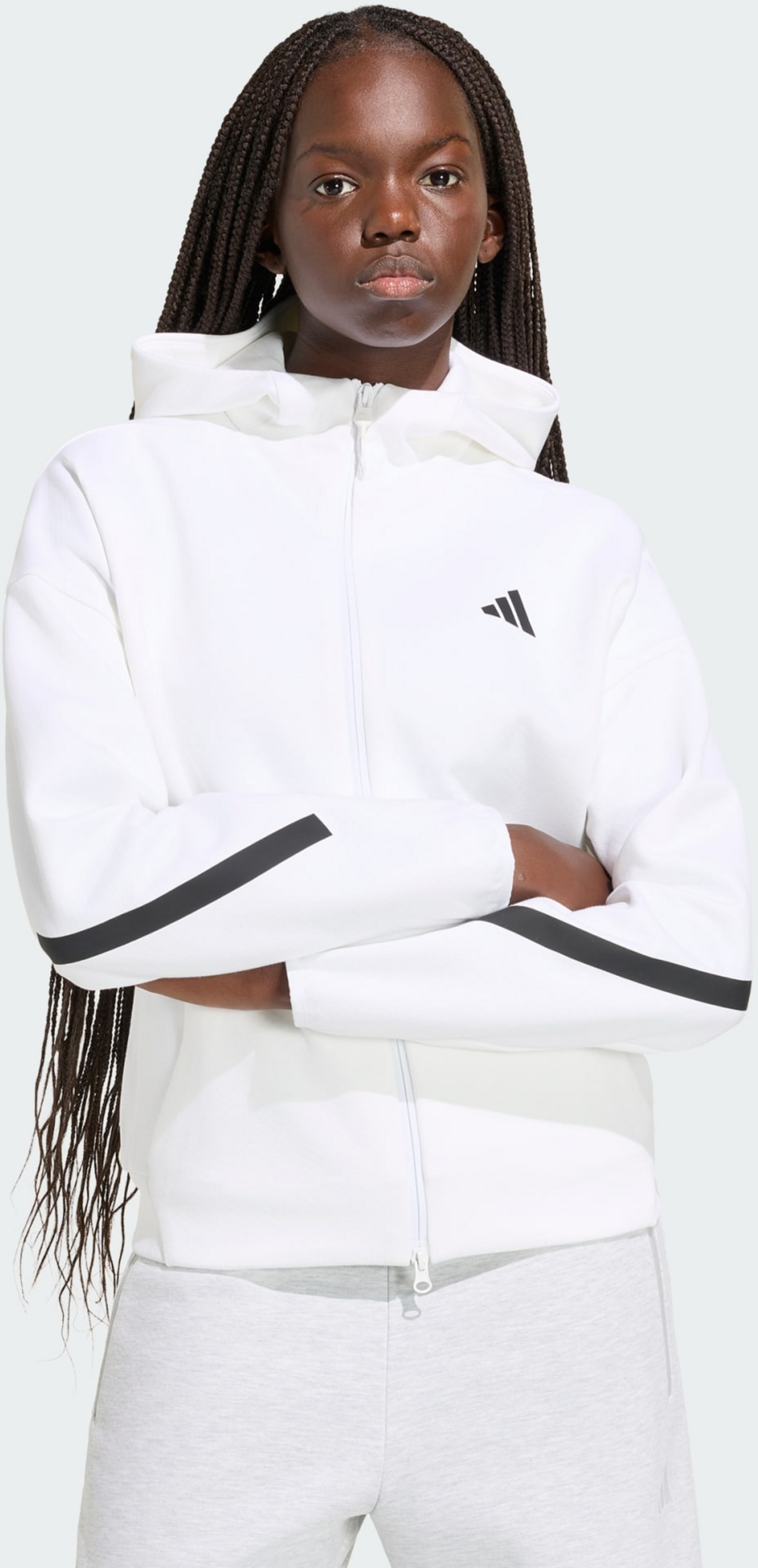 ADIDAS, Adidas Adidas Z.n.e. Hoodie Med Hel Dragkedja