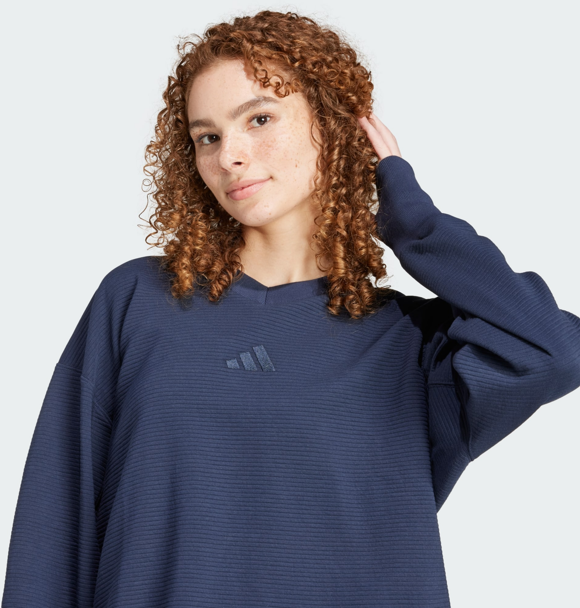 ADIDAS, Adidas All Szn Ribbed V-neck Sweatshirt