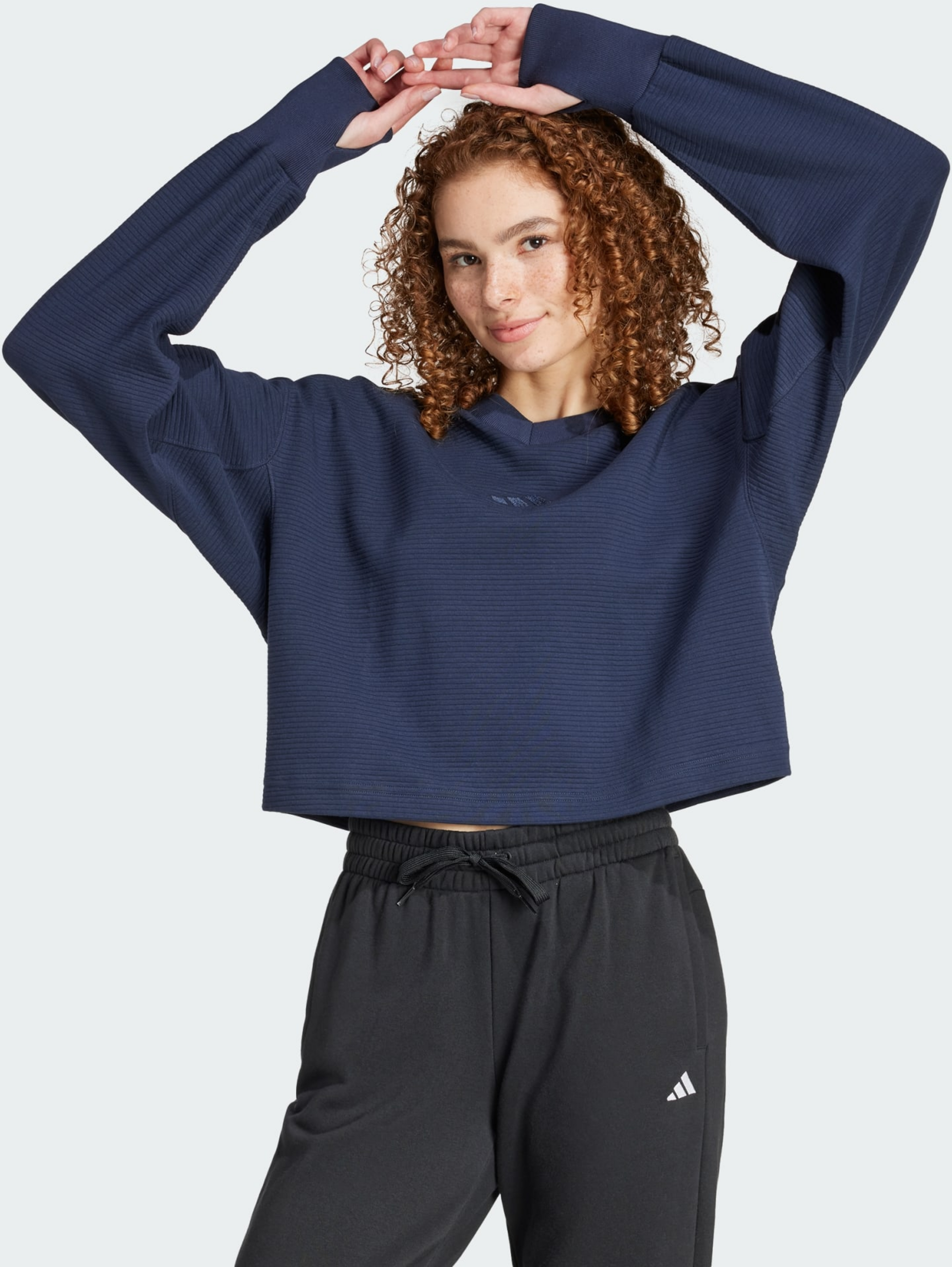 ADIDAS, Adidas All Szn Ribbed V-neck Sweatshirt