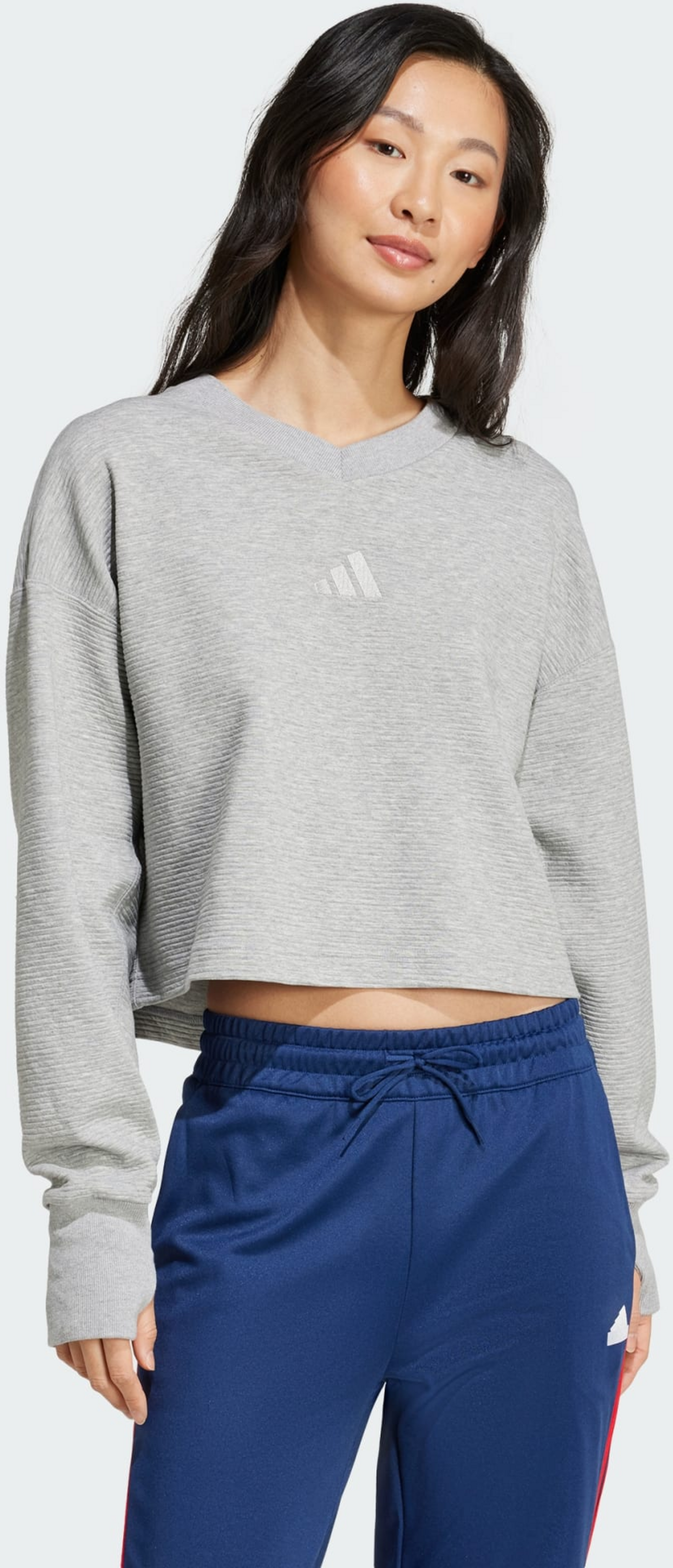 ADIDAS, Adidas All Szn Ribbed V-neck Sweatshirt