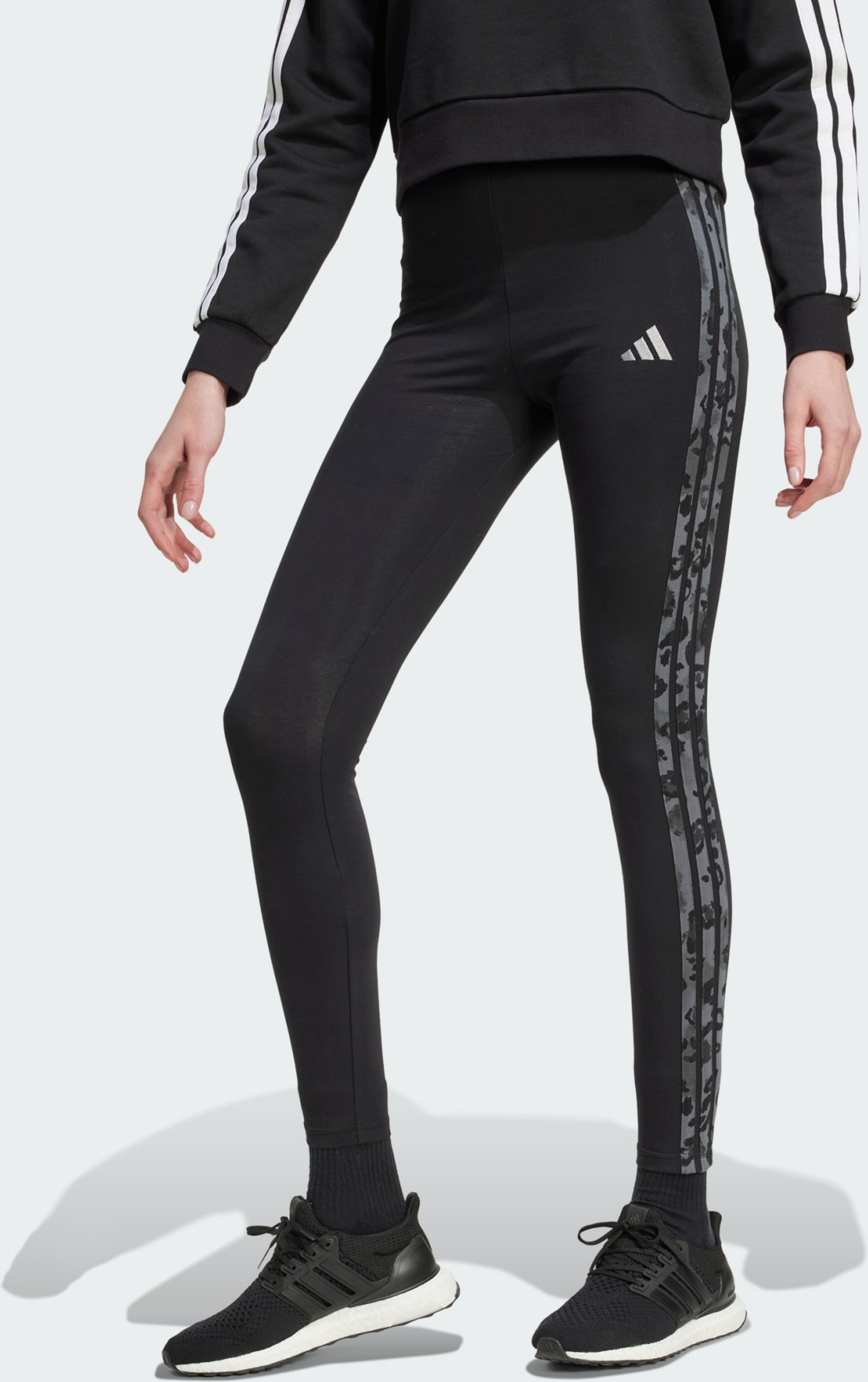 ADIDAS, Adidas Animal Print 3-stripes Tights Med H&ouml;g Midja