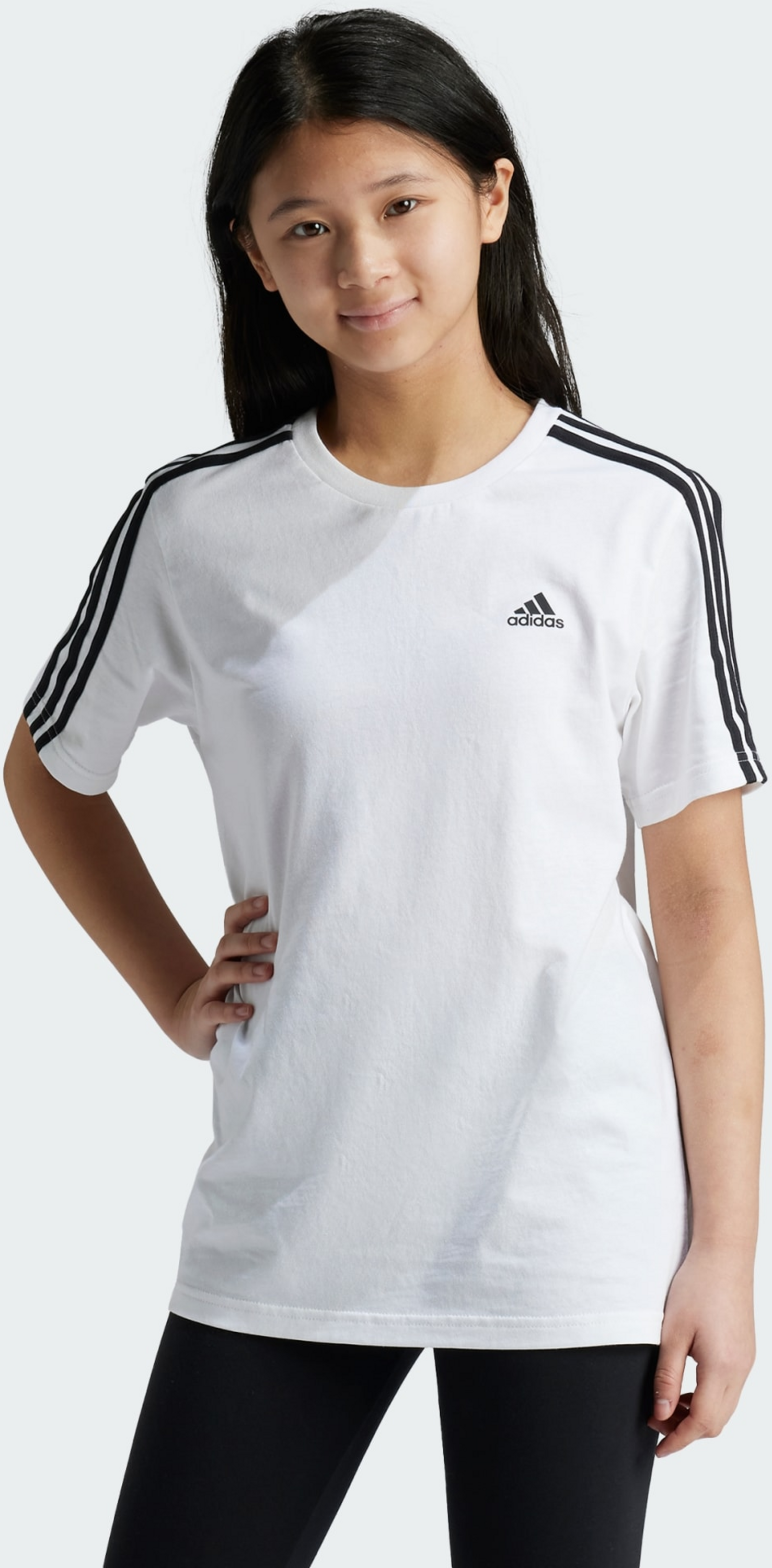 ADIDAS, Adidas Essentials 3-stripes Cotton Loose Fit Boyfriend Tee