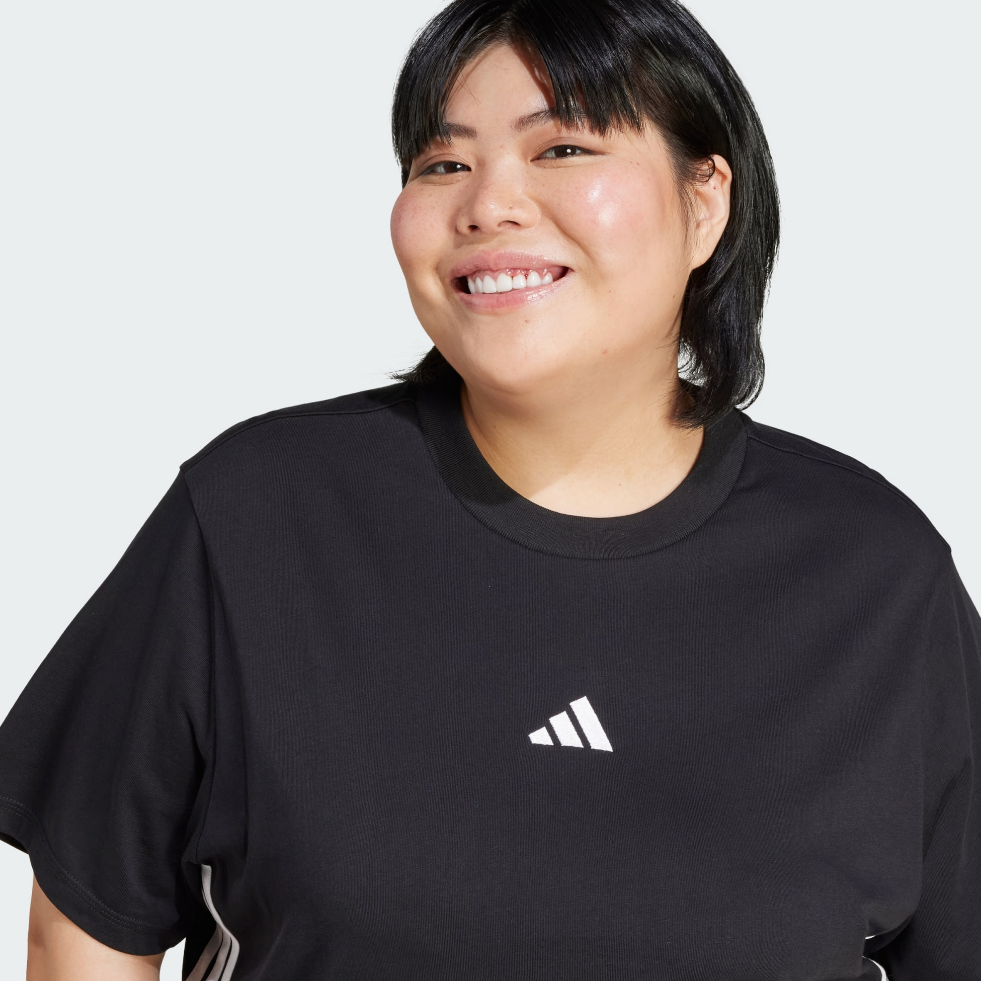 ADIDAS, Adidas Essentials 3-stripes Cotton T-shirt (plus Size)