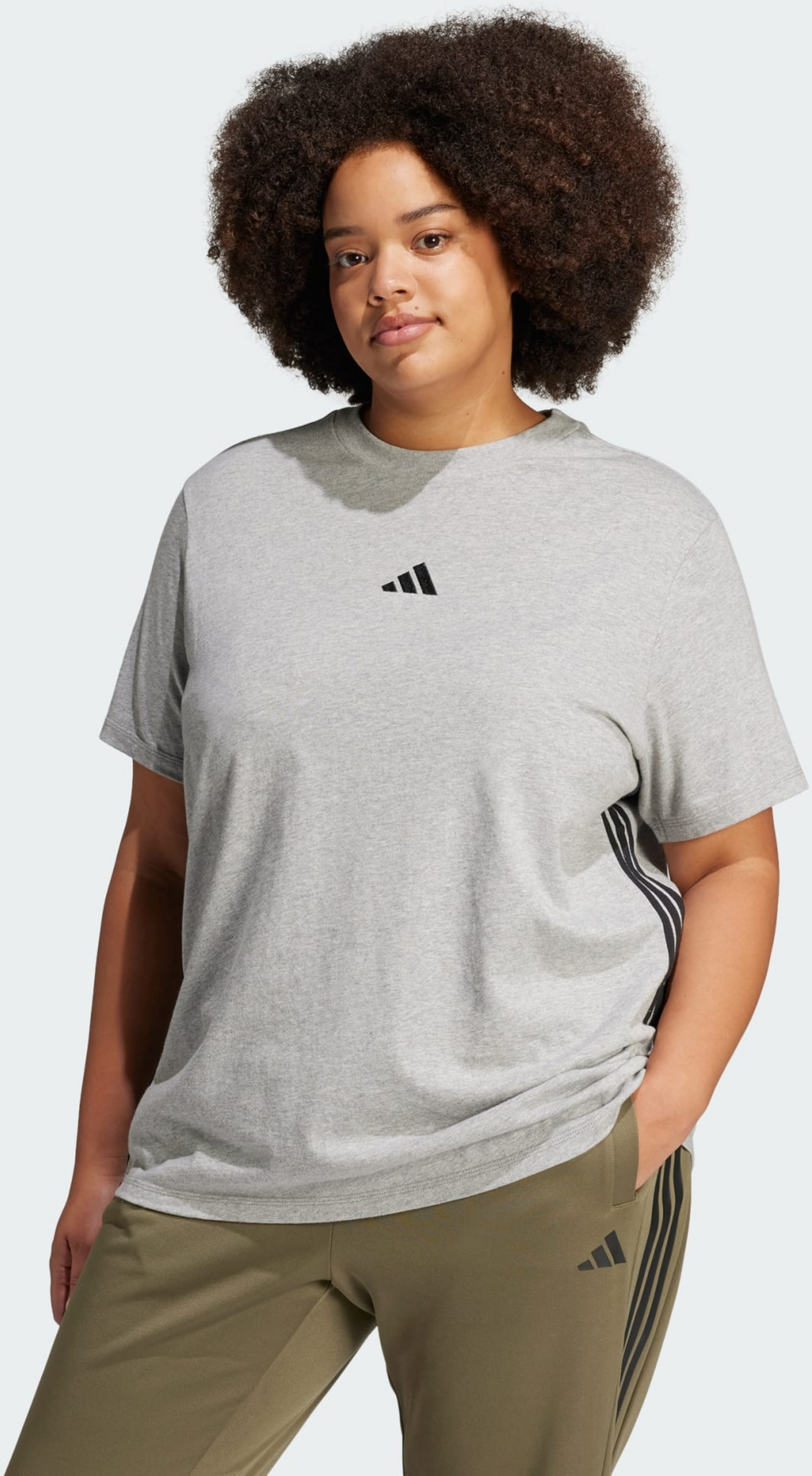 ADIDAS, Adidas Essentials 3-stripes Cotton T-shirt (plus Size)