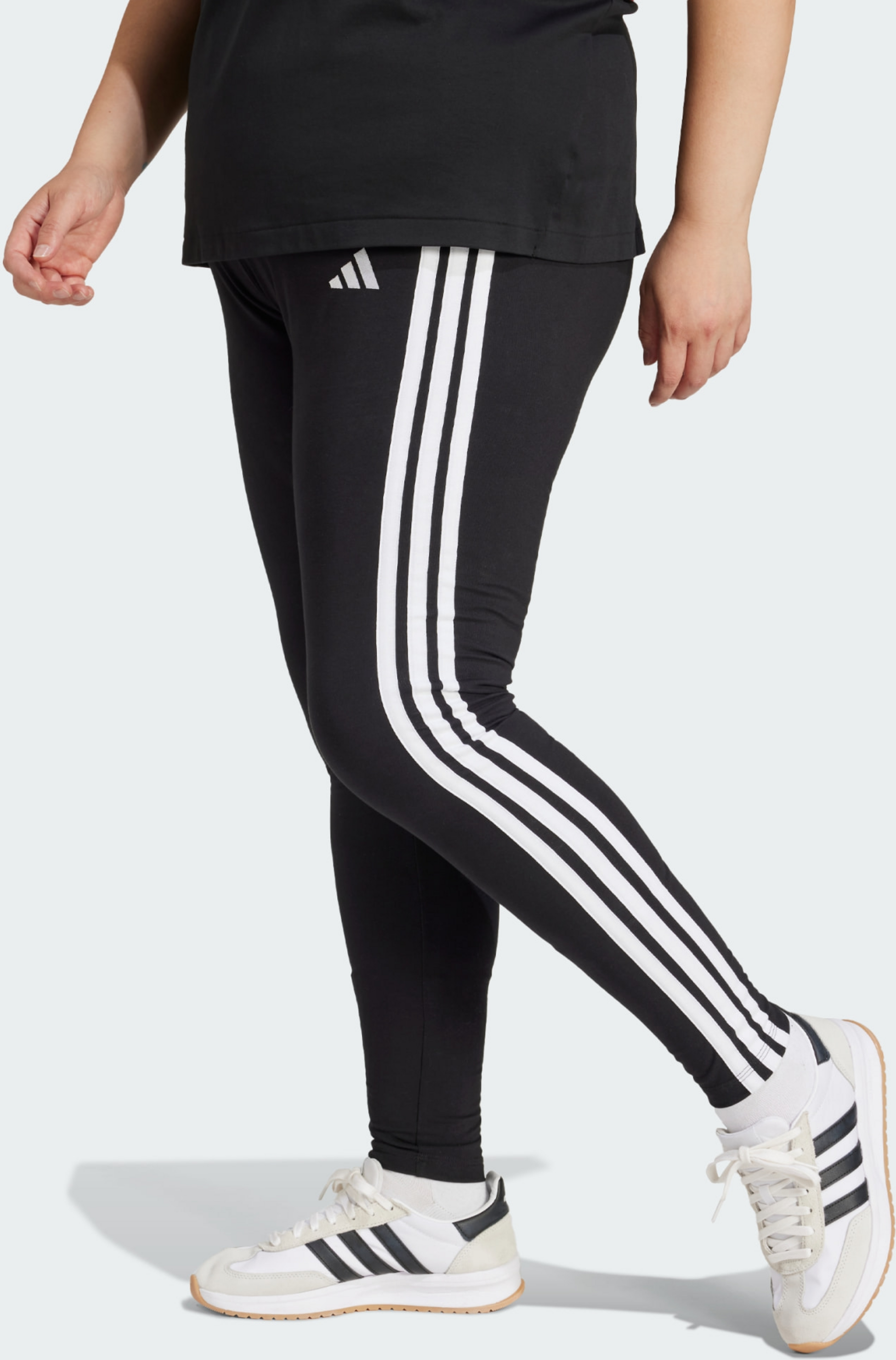 ADIDAS, Adidas Essentials 3-stripes Cotton Tights (plus Size)