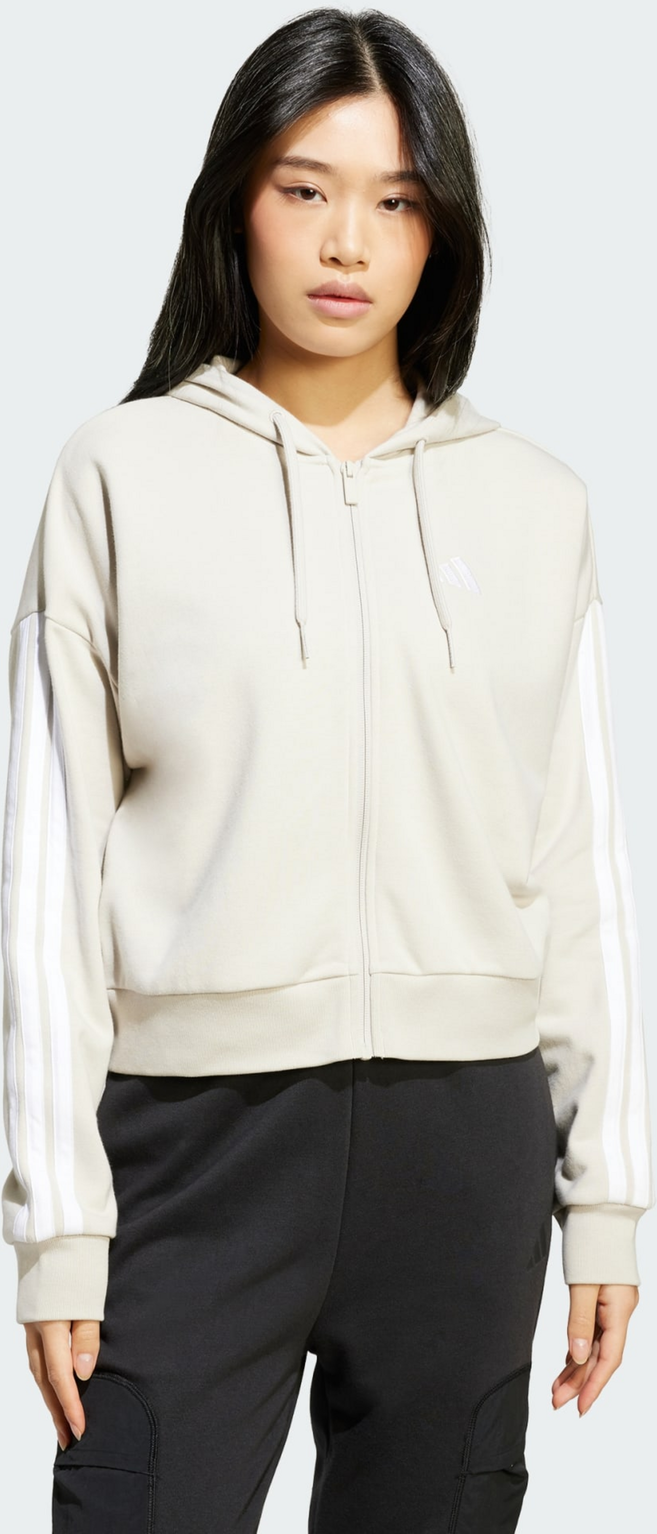 ADIDAS, Adidas Essentials 3-stripes French Terry Full-zip Hoodie