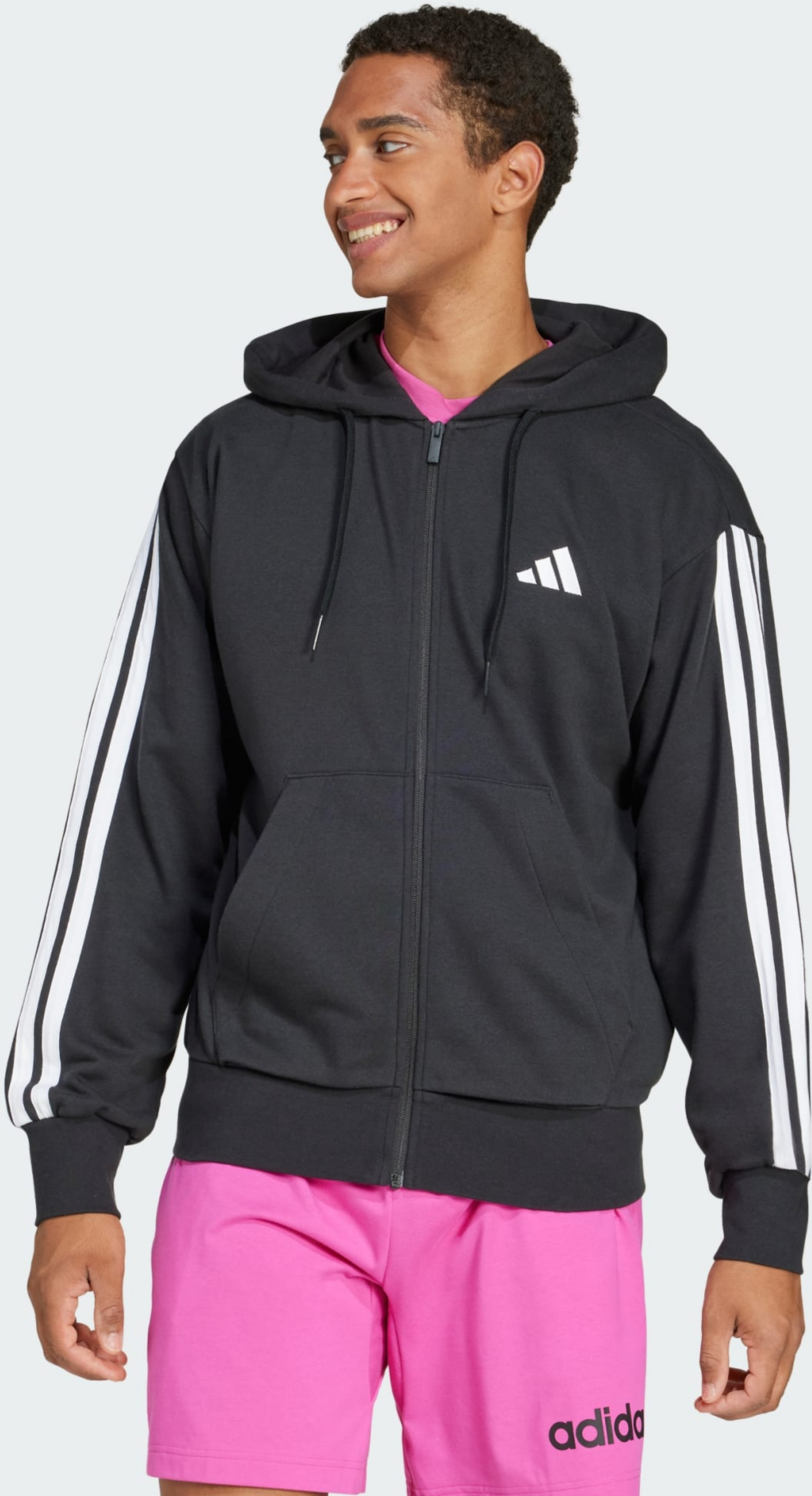 ADIDAS, Adidas Essentials 3-stripes French Terry Full-zip Hoodie