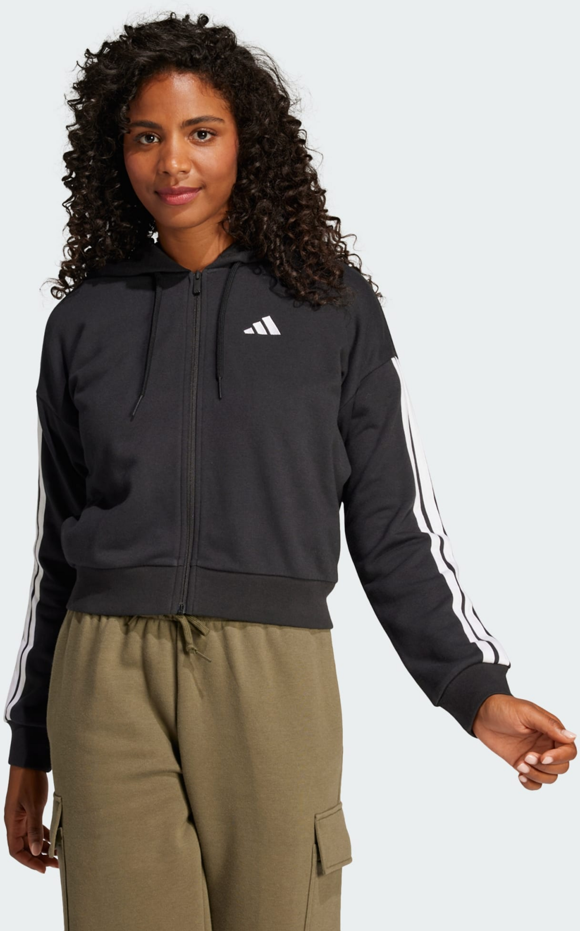 ADIDAS, Adidas Essentials 3-stripes French Terry Full-zip Hoodie