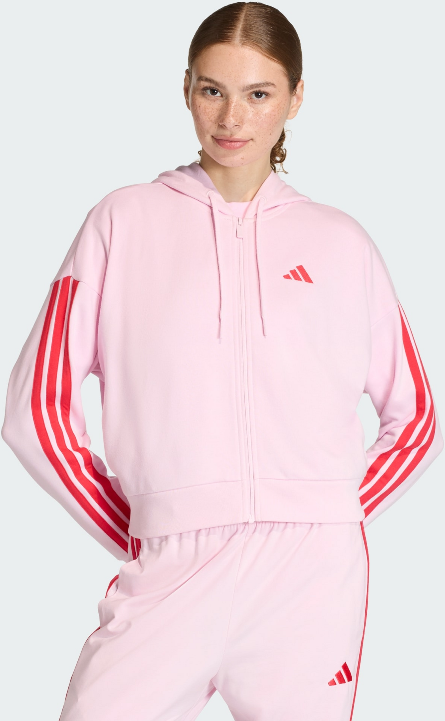 ADIDAS, Adidas Essentials 3-stripes French Terry Full-zip Hoodie
